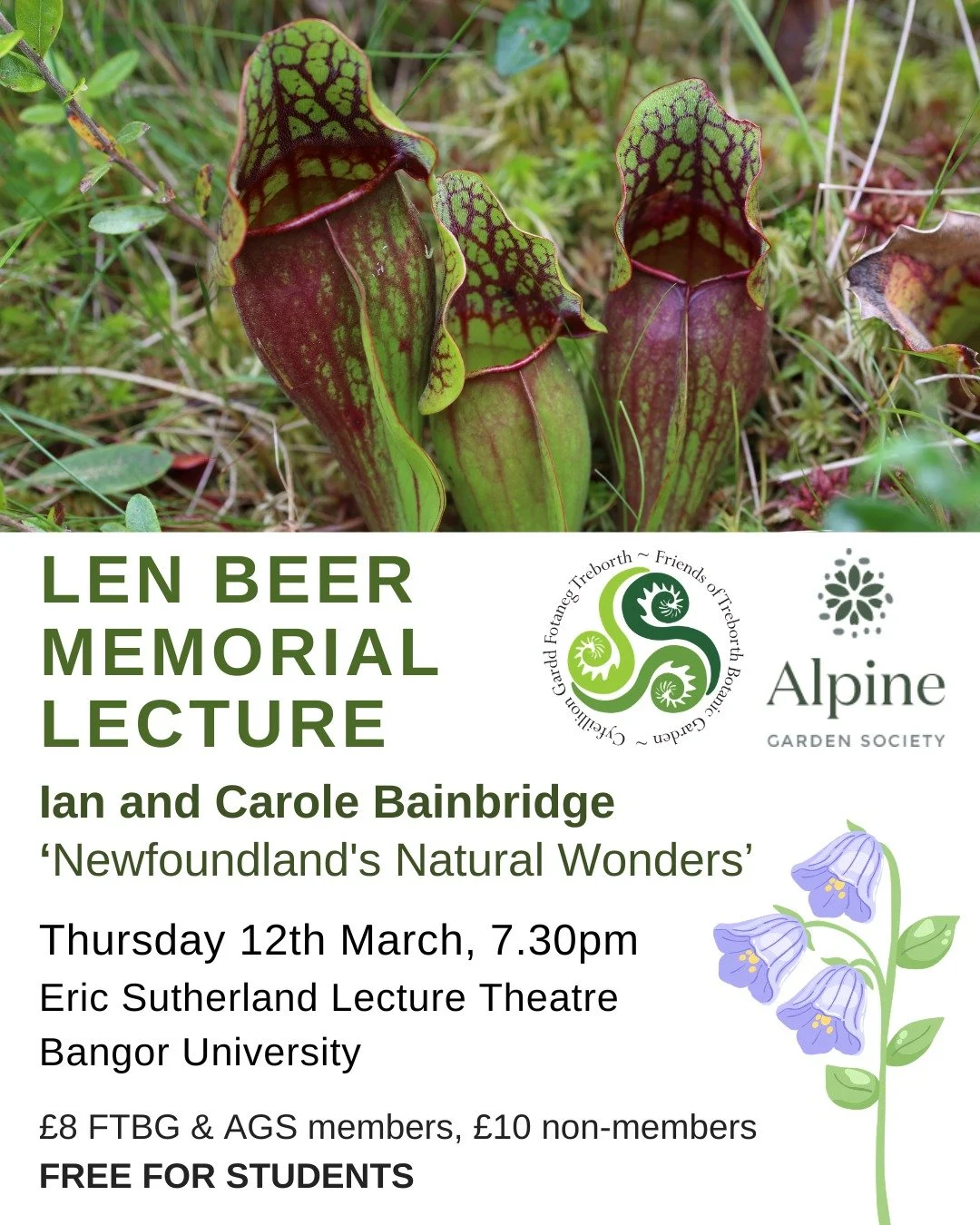 Our annual Len Beer Memorial Lecture welcomes ecologist Ian Bainbridge and garden designer Carole Bainbridge to give a talk about the wildlife and landscapes of Newfoundland!

Tickets are now on sale via Eventbrite (link in bio), or you can buy on th
