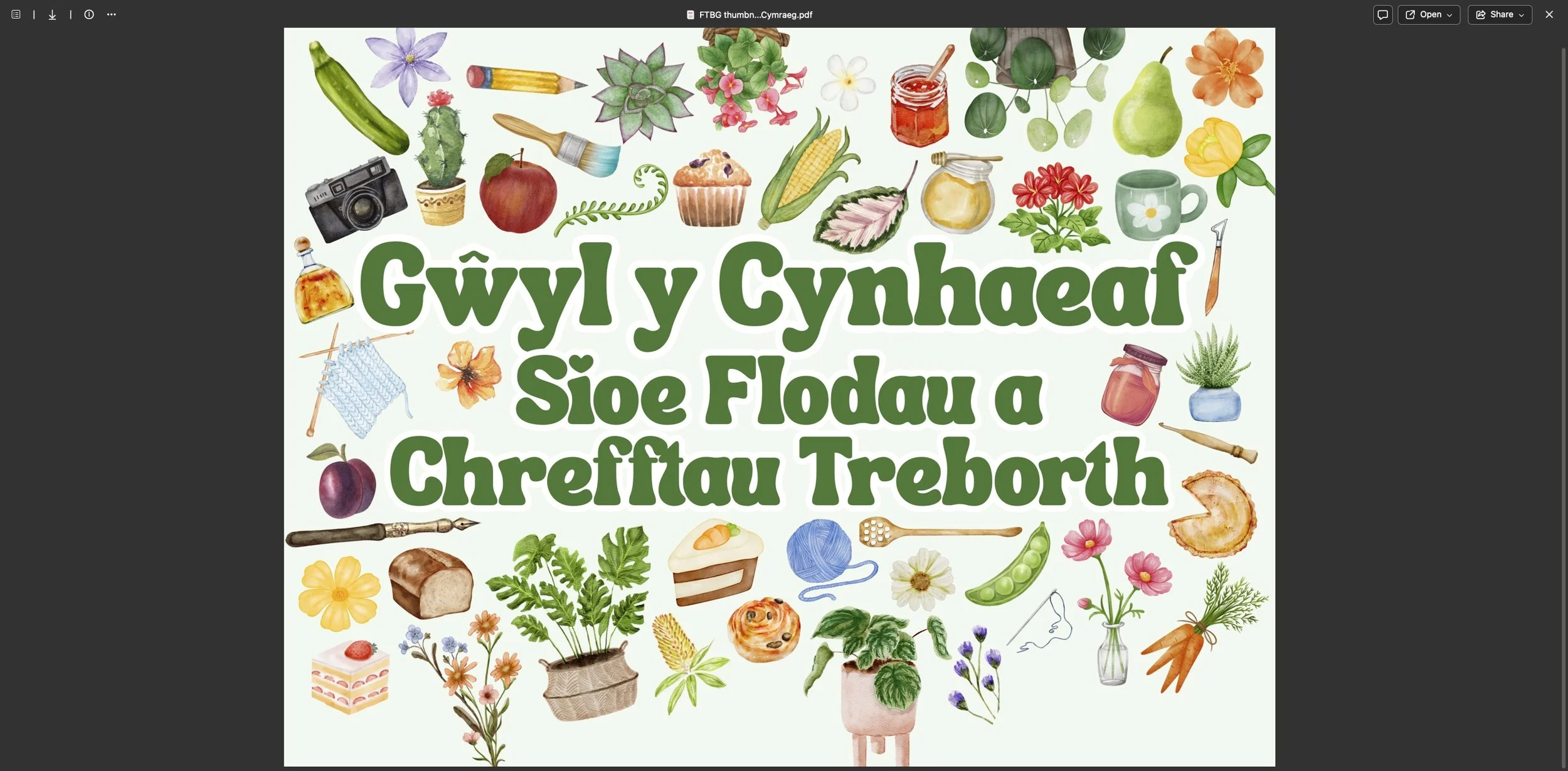 Gŵyl y Cynhaeaf - Sioe Flodau a Chrefftau Treborth
