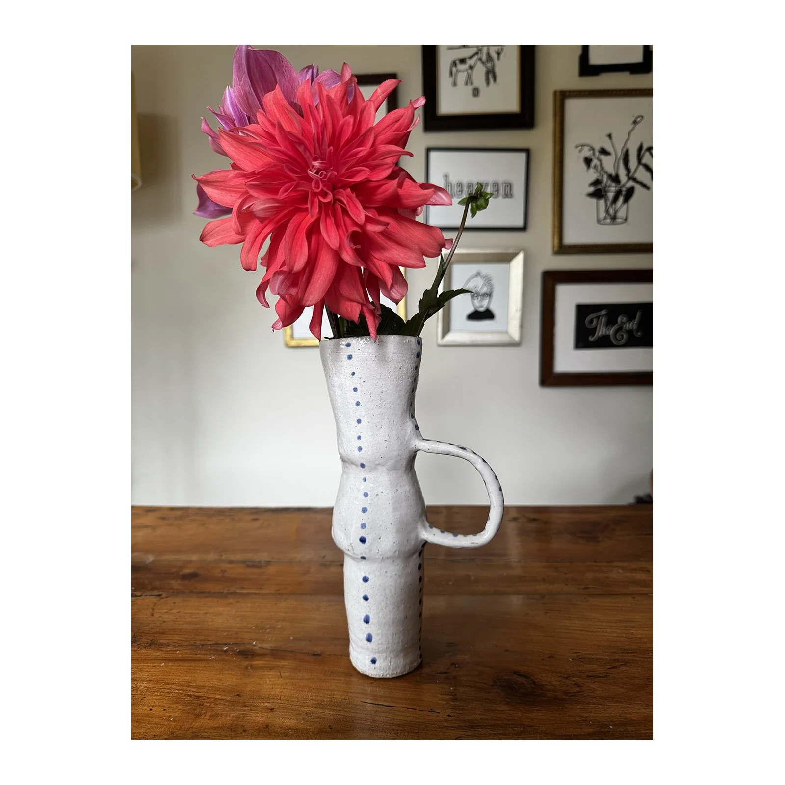 Decorated vase with handle with clear glaze by SARAH ODEDINA, 2025.jpg