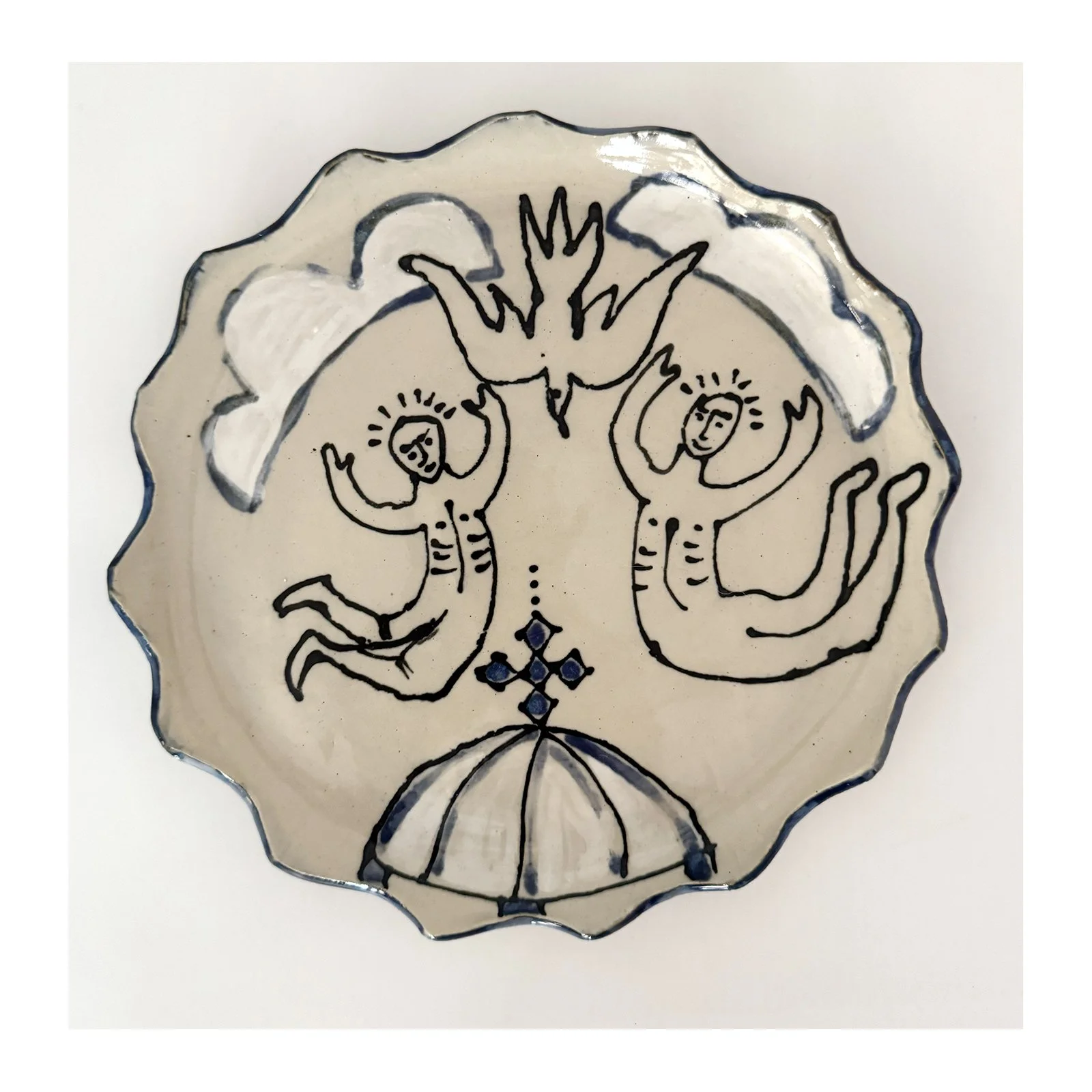 782. Ceramic plate by Sarah Odedina Jumping 3.jpg
