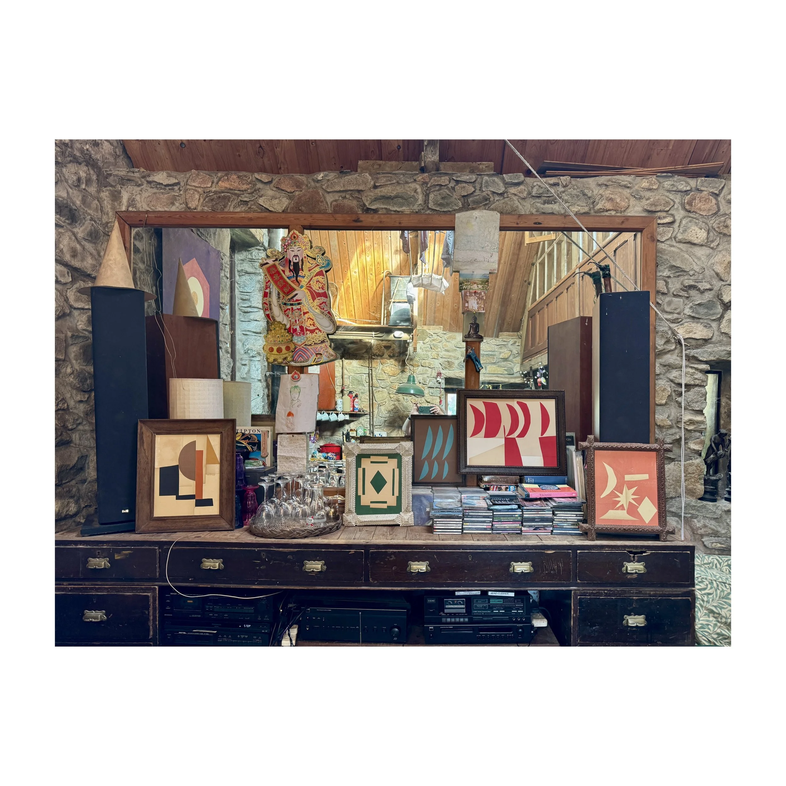 Lauri Hopkins collage found materials reclaimed vintage frame British contemporary artist