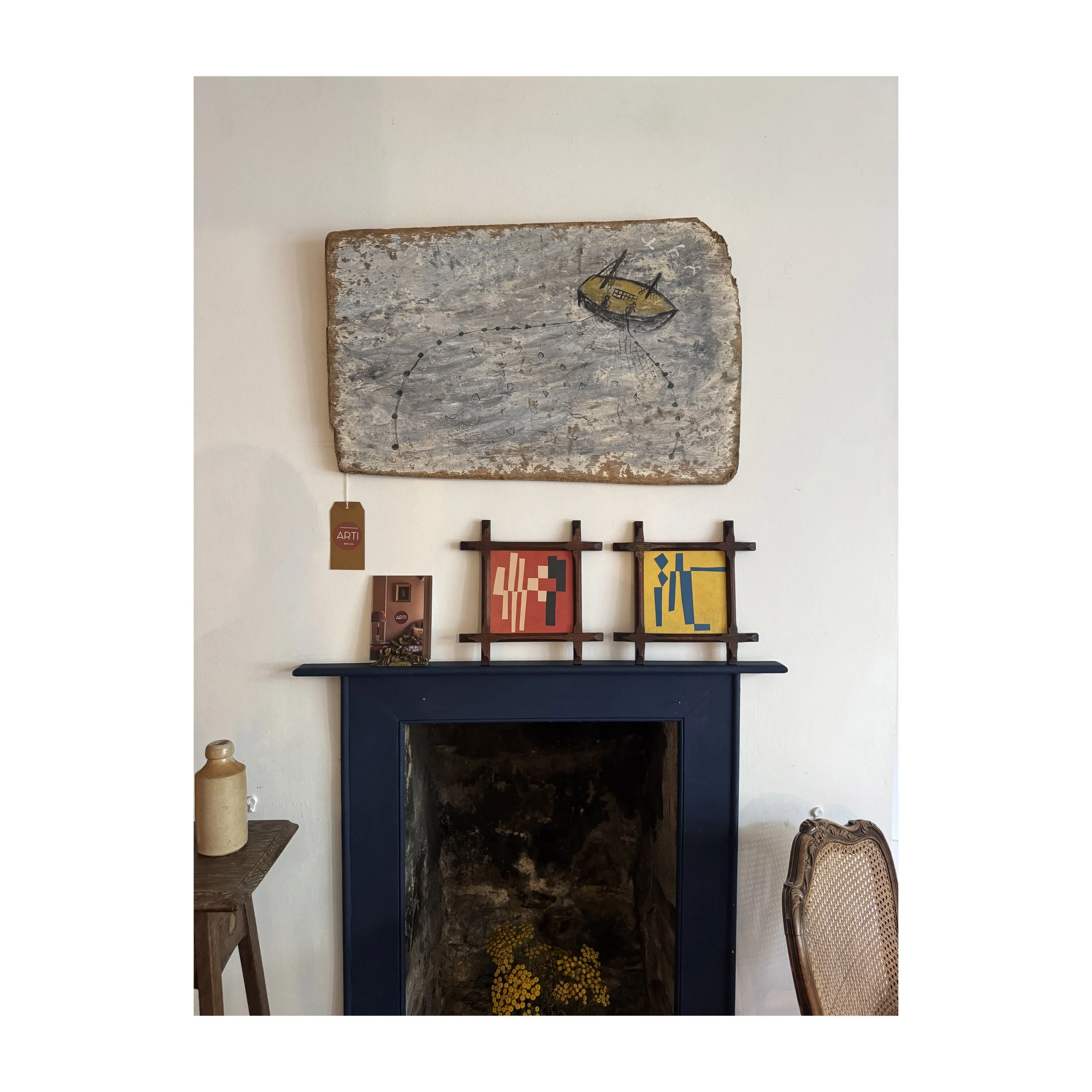Lauri Hopkins collage found materials reclaimed vintage frame British contemporary artist