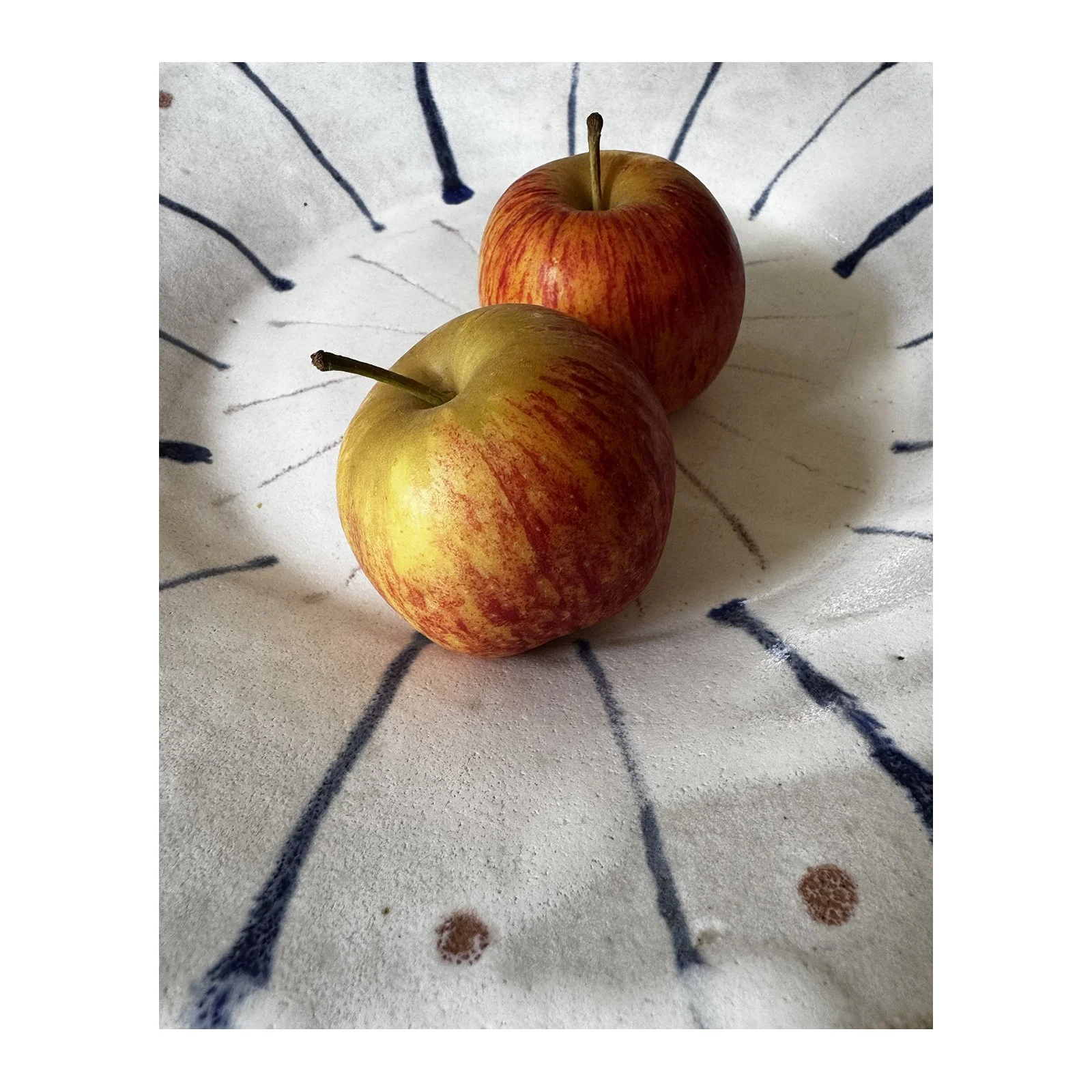 Decorated stoneware platter with clear glaze by SARAH ODEDINA, 2025