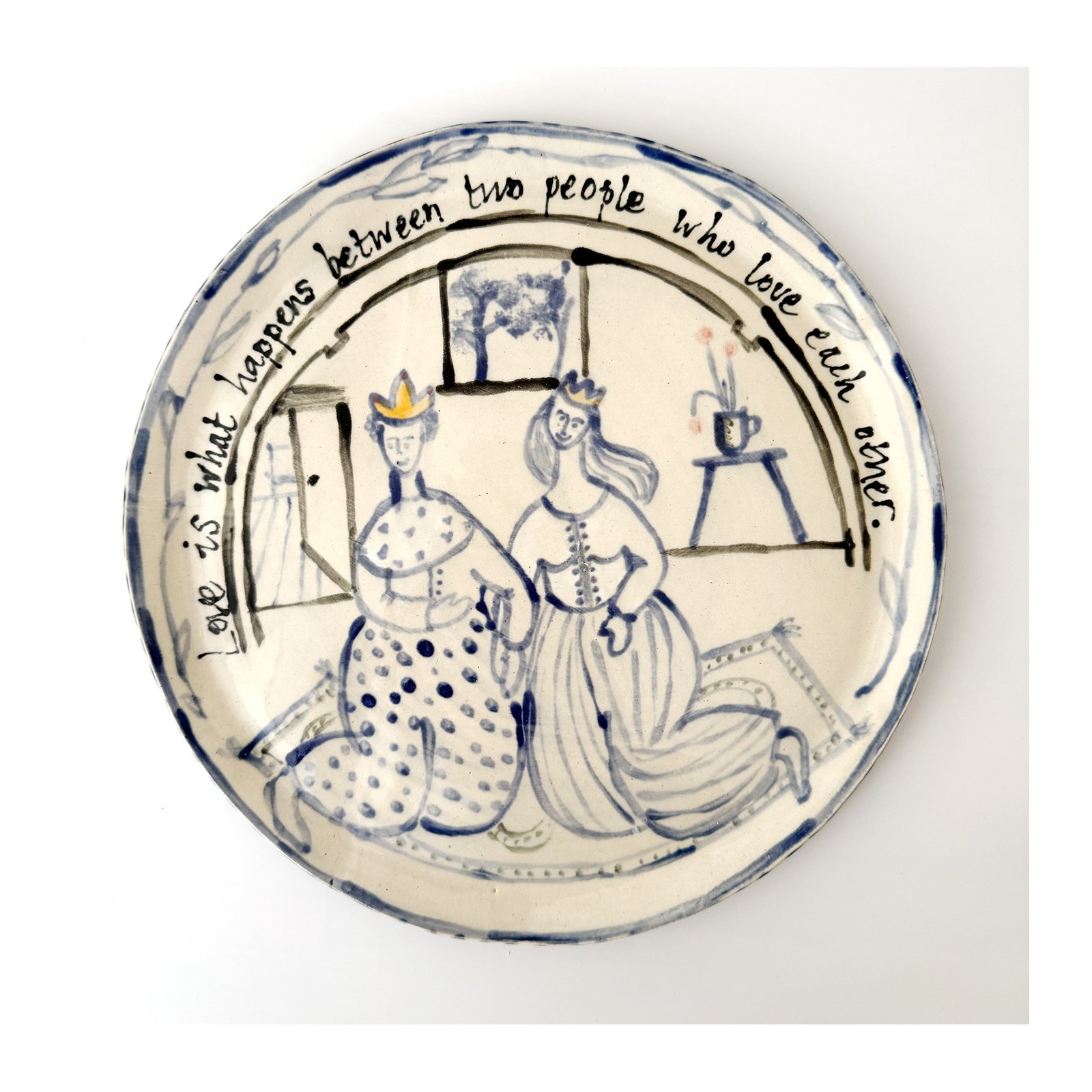 790. Love is What Happens ceramic plate by Sarah Odedina.jpg