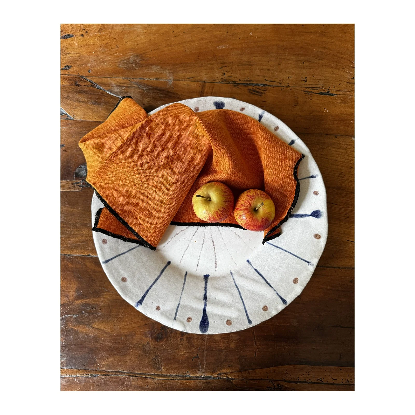Decorated stoneware platter with clear glaze by SARAH ODEDINA, 2025