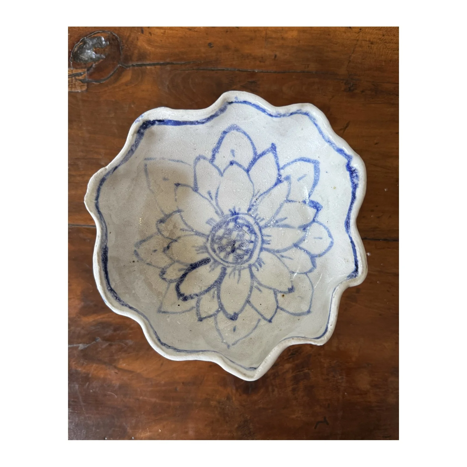Decorated stoneware bowl with clear glaze by SARAH ODEDINA, 2025