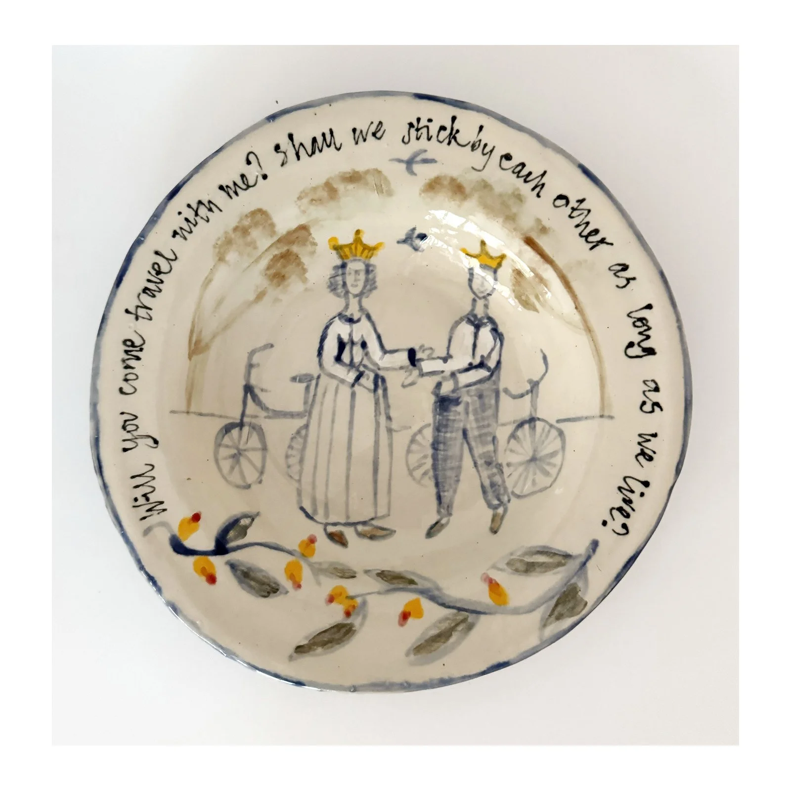 785. Ceramic plate by Sarah Odedina_Will You Come Travel With Me.jpg