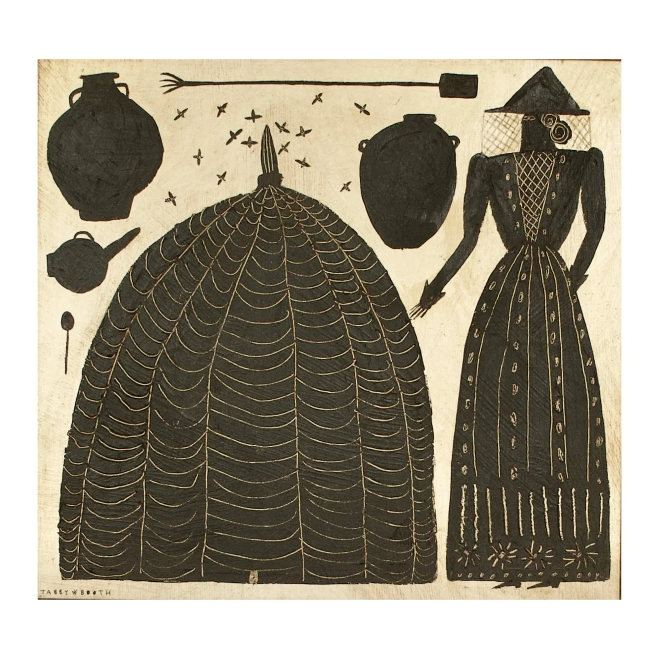 745. ARTI_Tabby Booth-The Beekeeper-3_original folk art painting_4_web.JPG