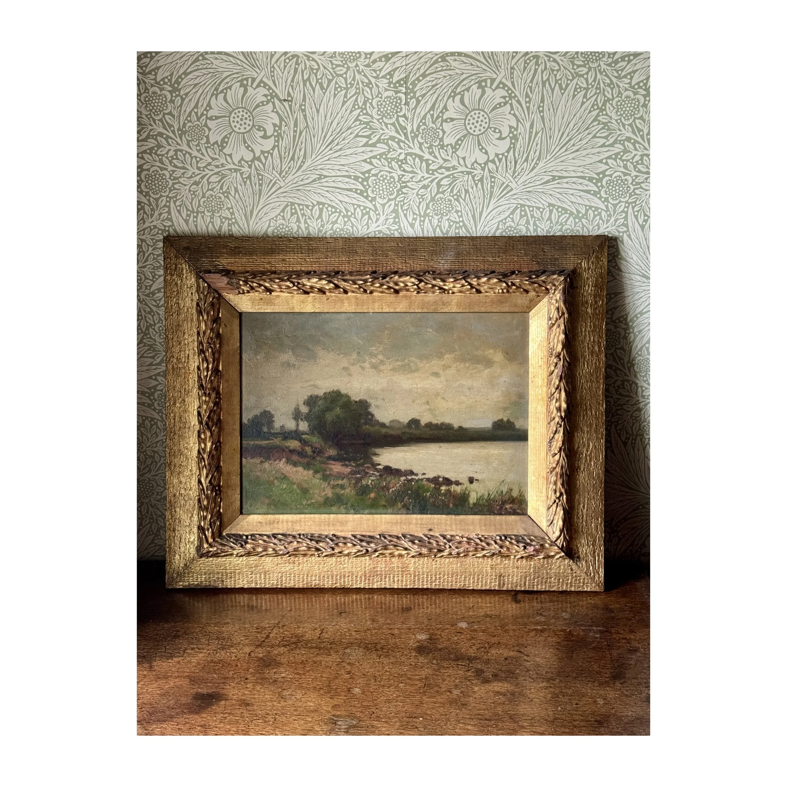 704. LAKESIDE WITH TREES_ANTIQUE OIL PAINTING_1_web.JPG