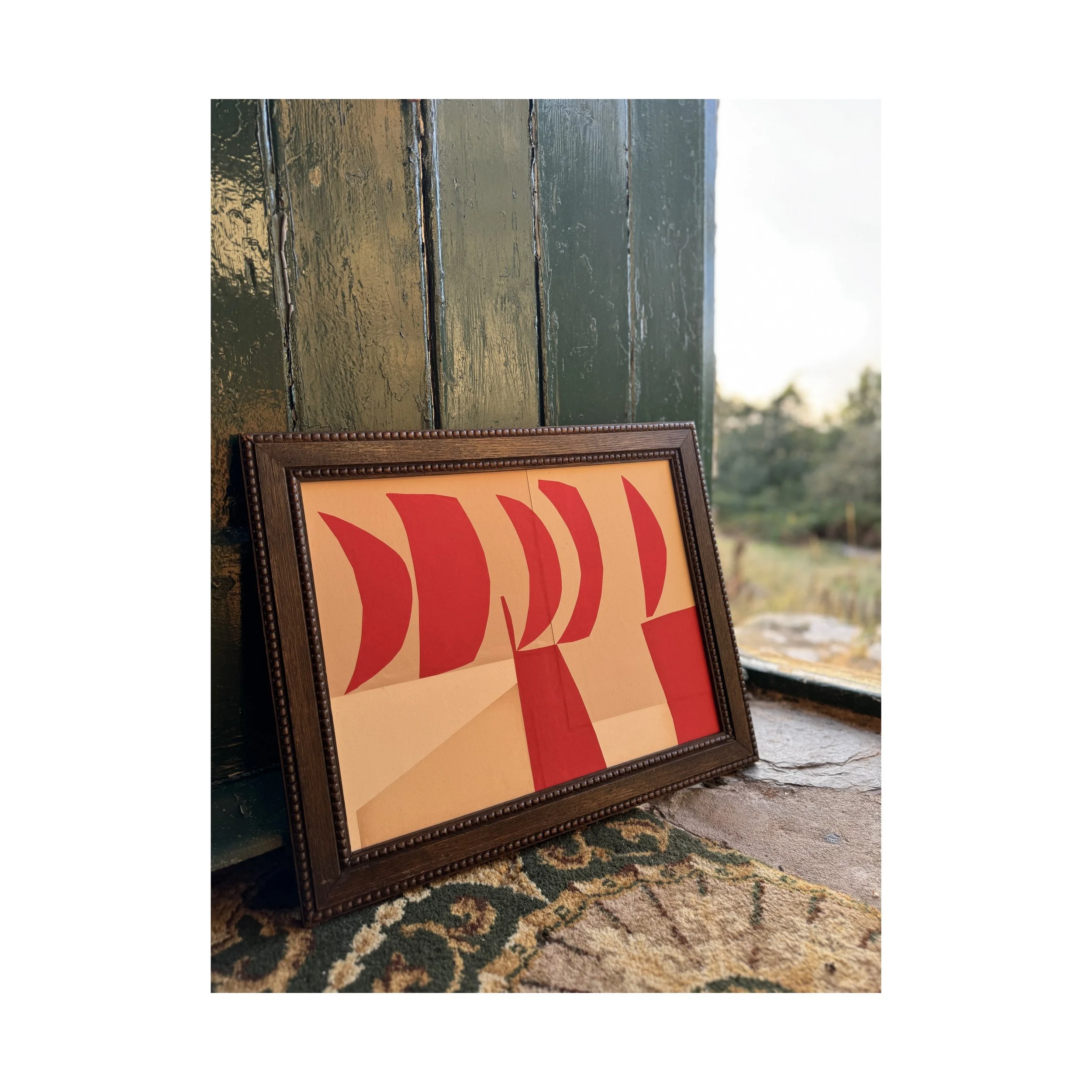 Lauri Hopkins collage found materials reclaimed vintage frame British contemporary artist