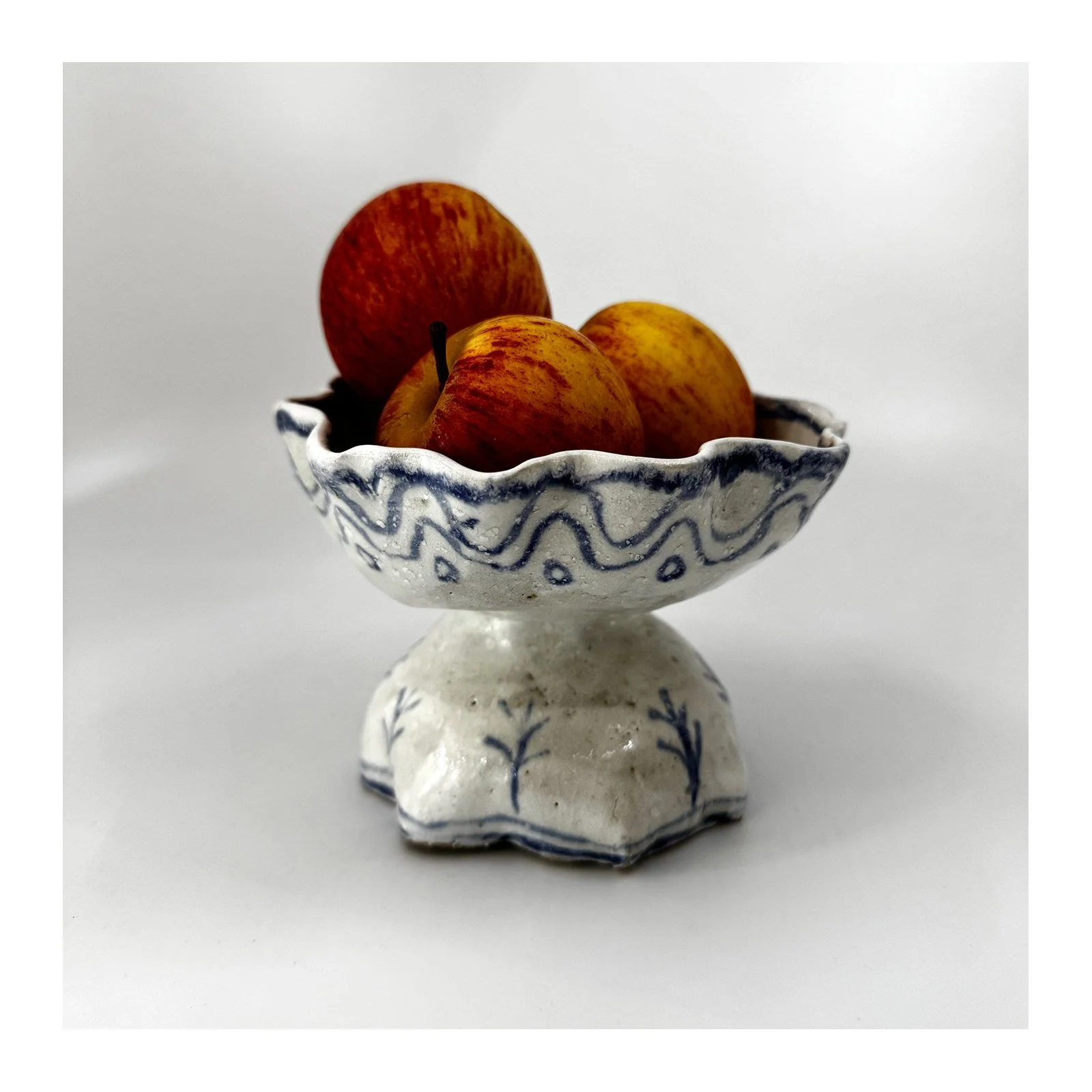 Decorated stoneware bowl with clear glaze by SARAH ODEDINA, 2025