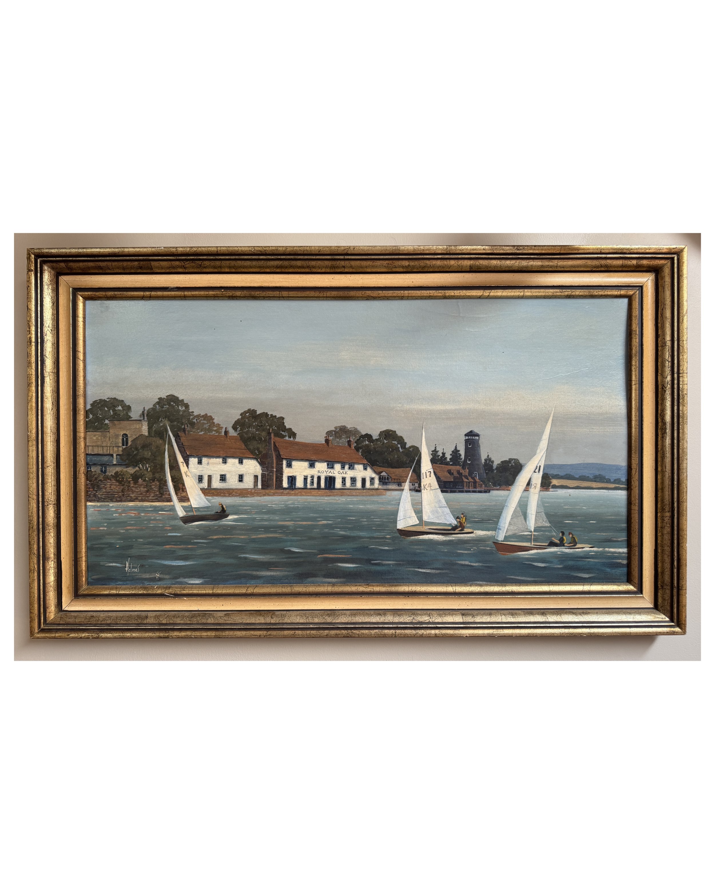 original oil painting hayling island Royal Oak British painter art.jpeg