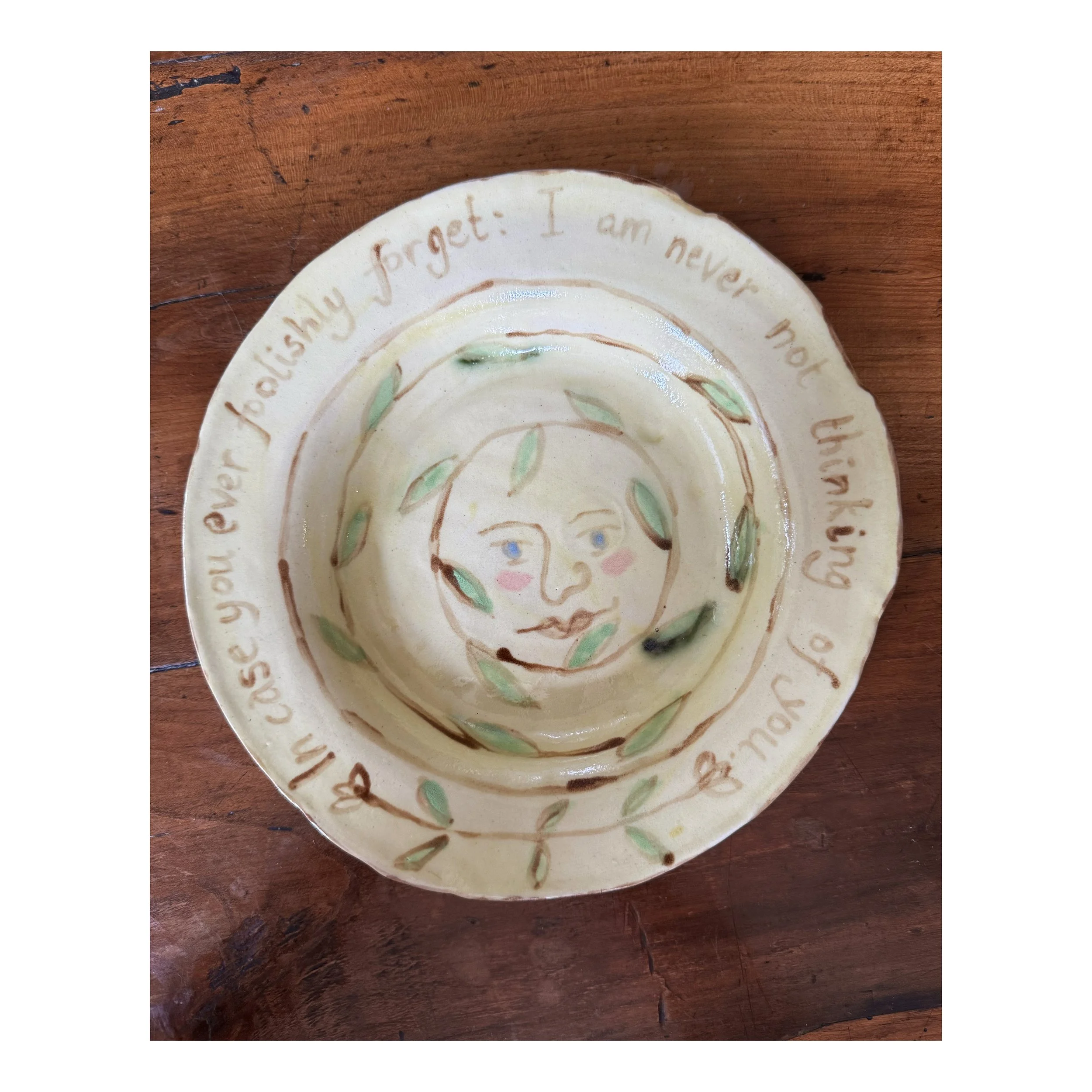 Decorated stoneware bowl with clear glaze by SARAH ODEDINA, 2025