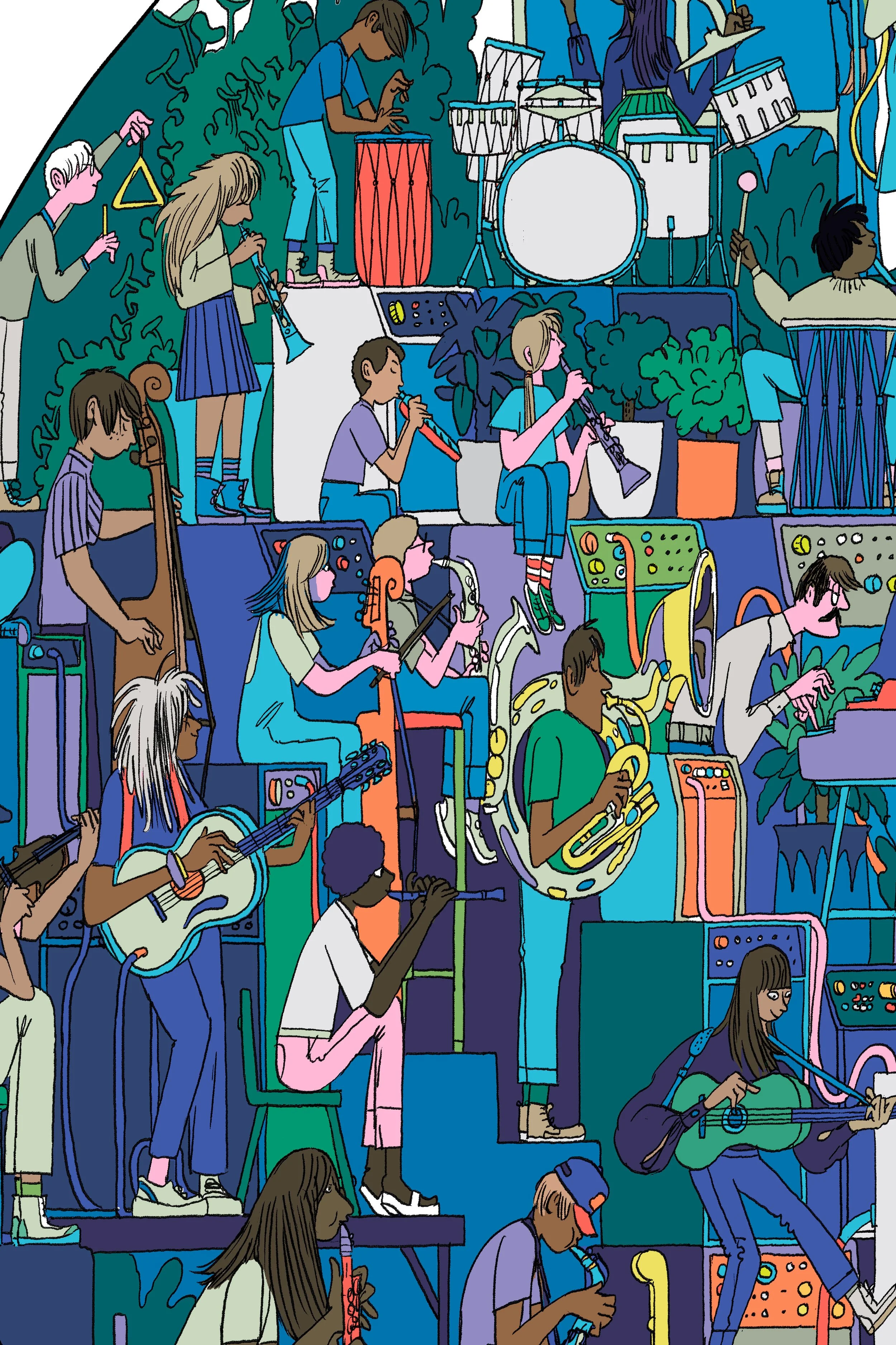 Music Room Intuit Install Wall Illstrations