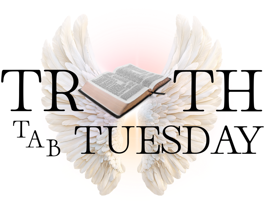 Open Bible with white angel wings in the background, surrounded by a pink, yellow, and orange halo, with overlaid black text reading 'RESURRECTED' and the days of the week, Monday through Sunday.