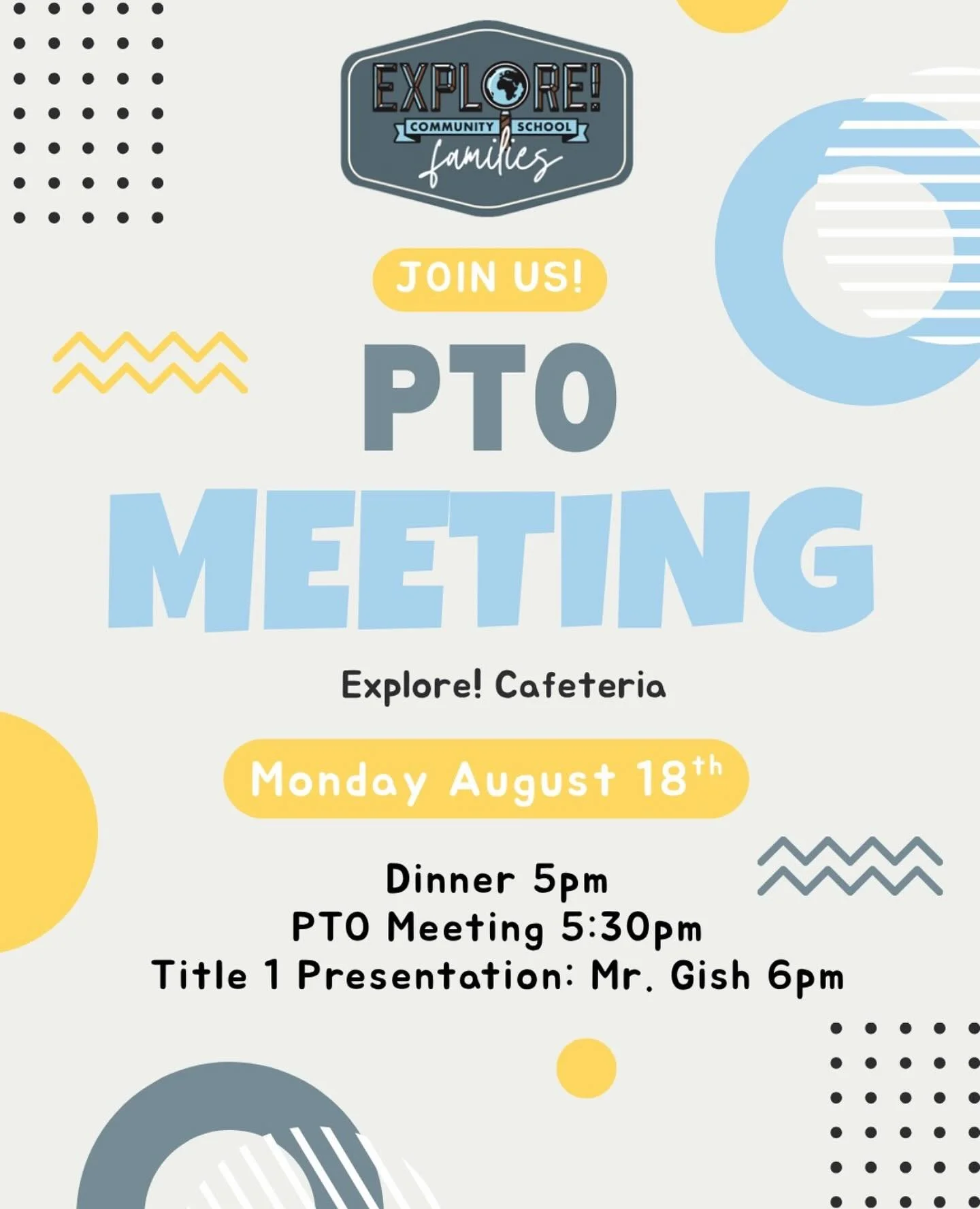 Copy check:

Hi all!

Monday next week, PTO meeting at the school!  Dinner will be provided, but no dedicated childcare.  Feel free to bring your kids though and let them run around on the playground.

We&rsquo;ll be discussing how the PTO engages an