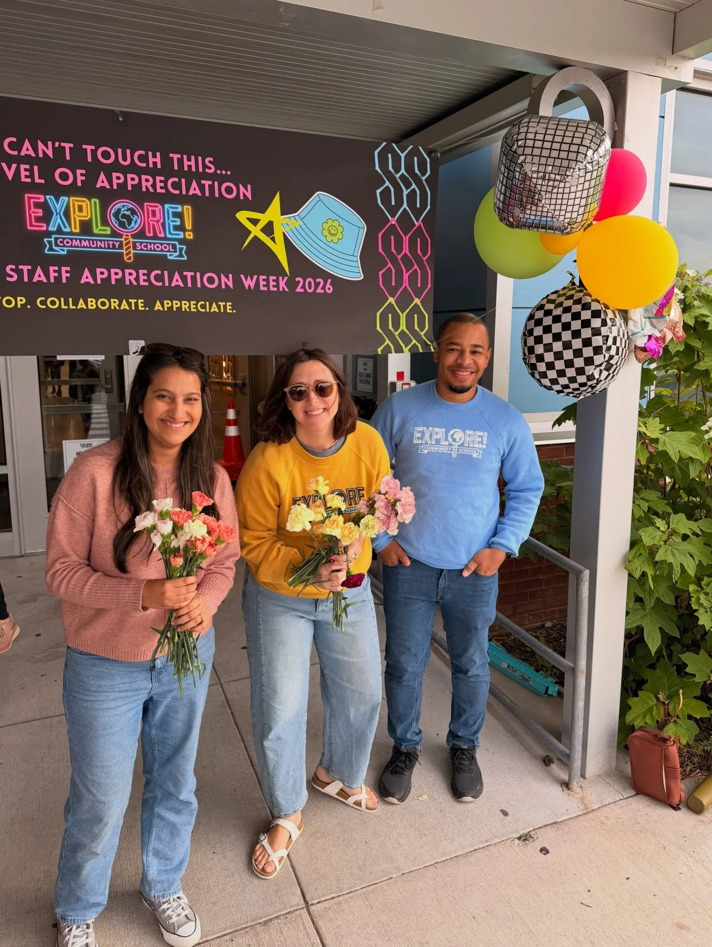 The PTO was so excited to plan a &lsquo;90s themed Teacher and Staff Appreciation for @explorecommunityschool this year! We got to serve them breakfast, shower them with flowers, set up a popcorn bar, deliver retro snack cart treats, and order a deli