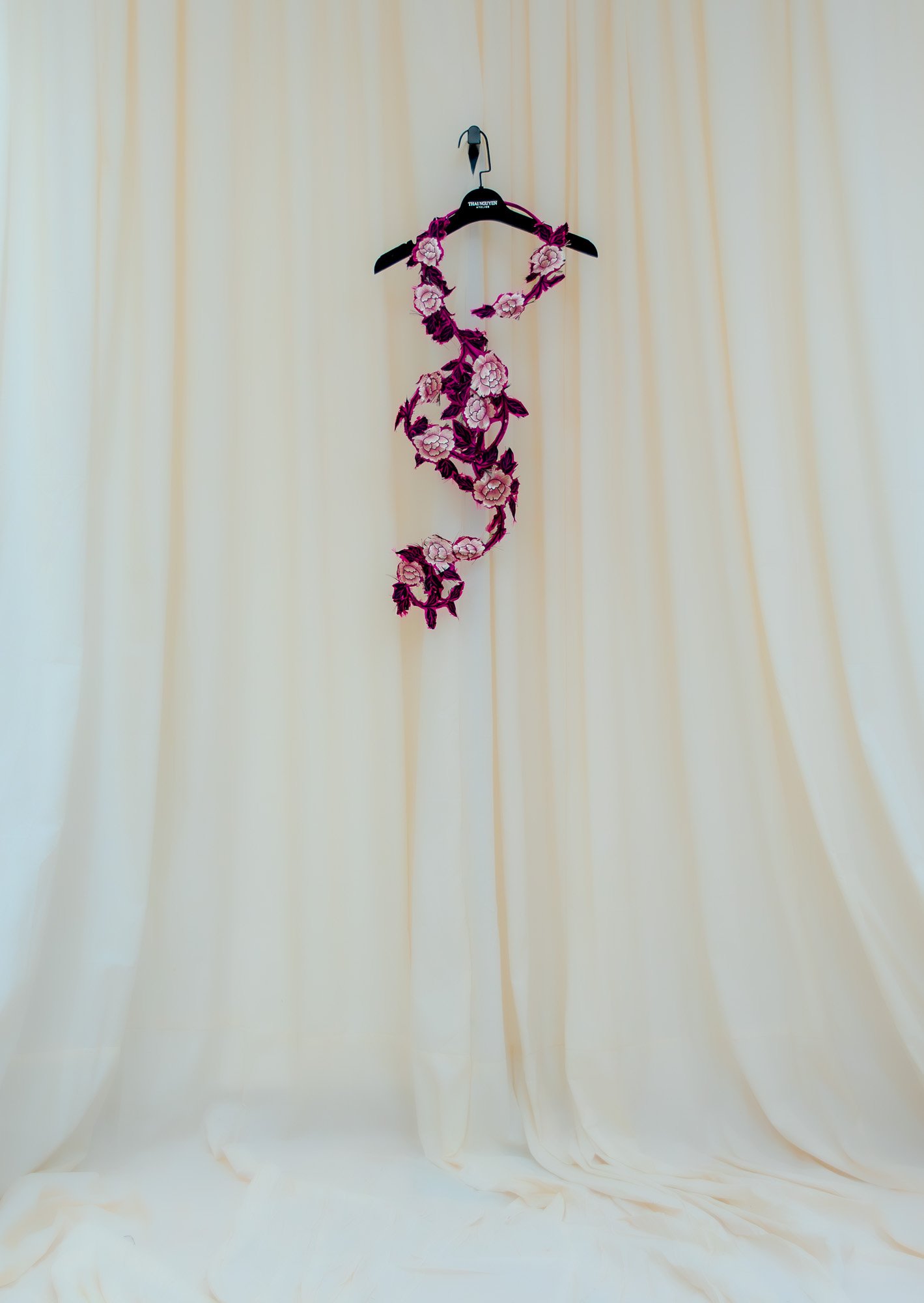 Fuchsia Floral Handmade Statement Necklace