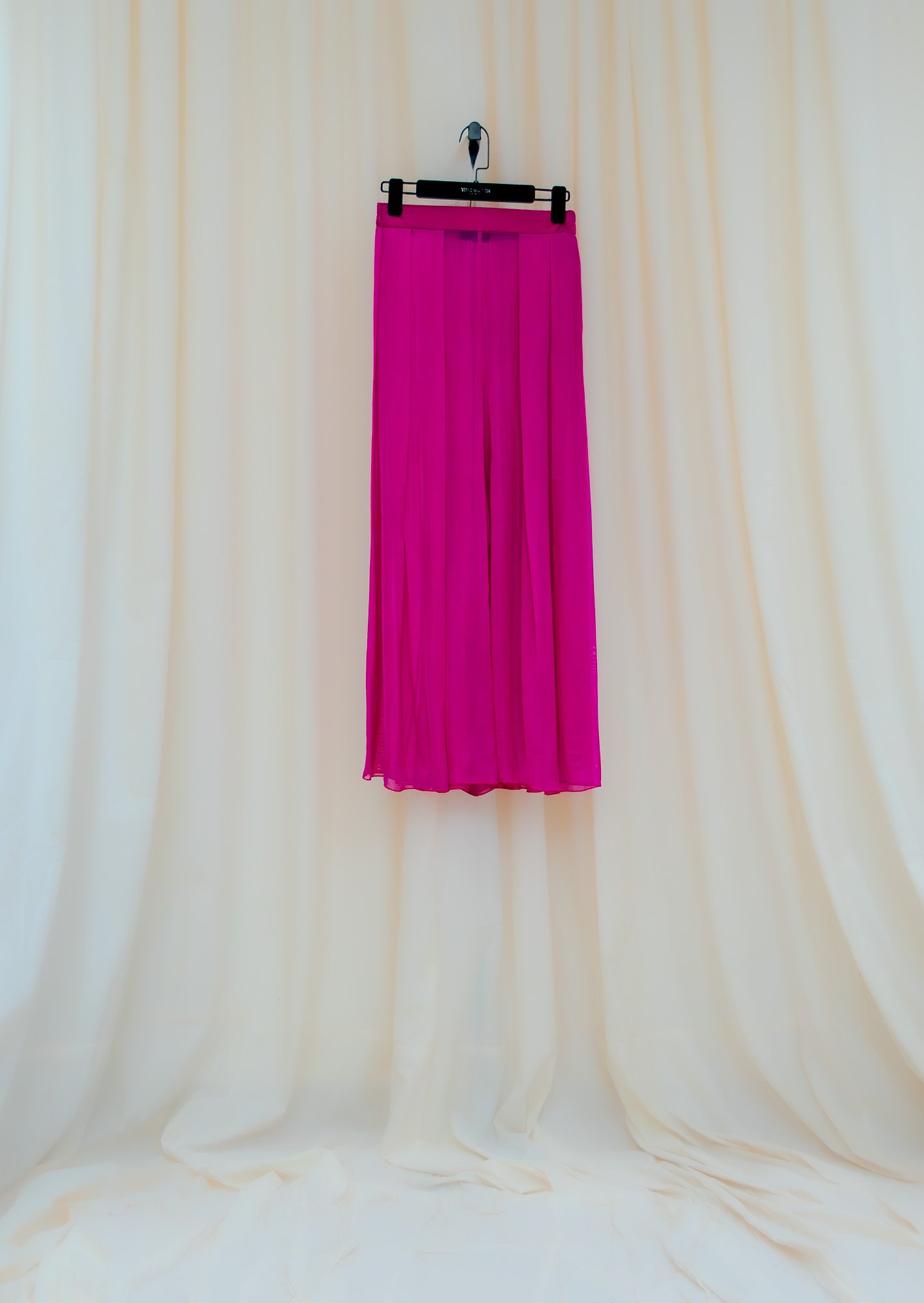 Non-gendered - Quần Ống Rộng - Wide Leg Pants - Fuchsia Silk Satin Chiffon