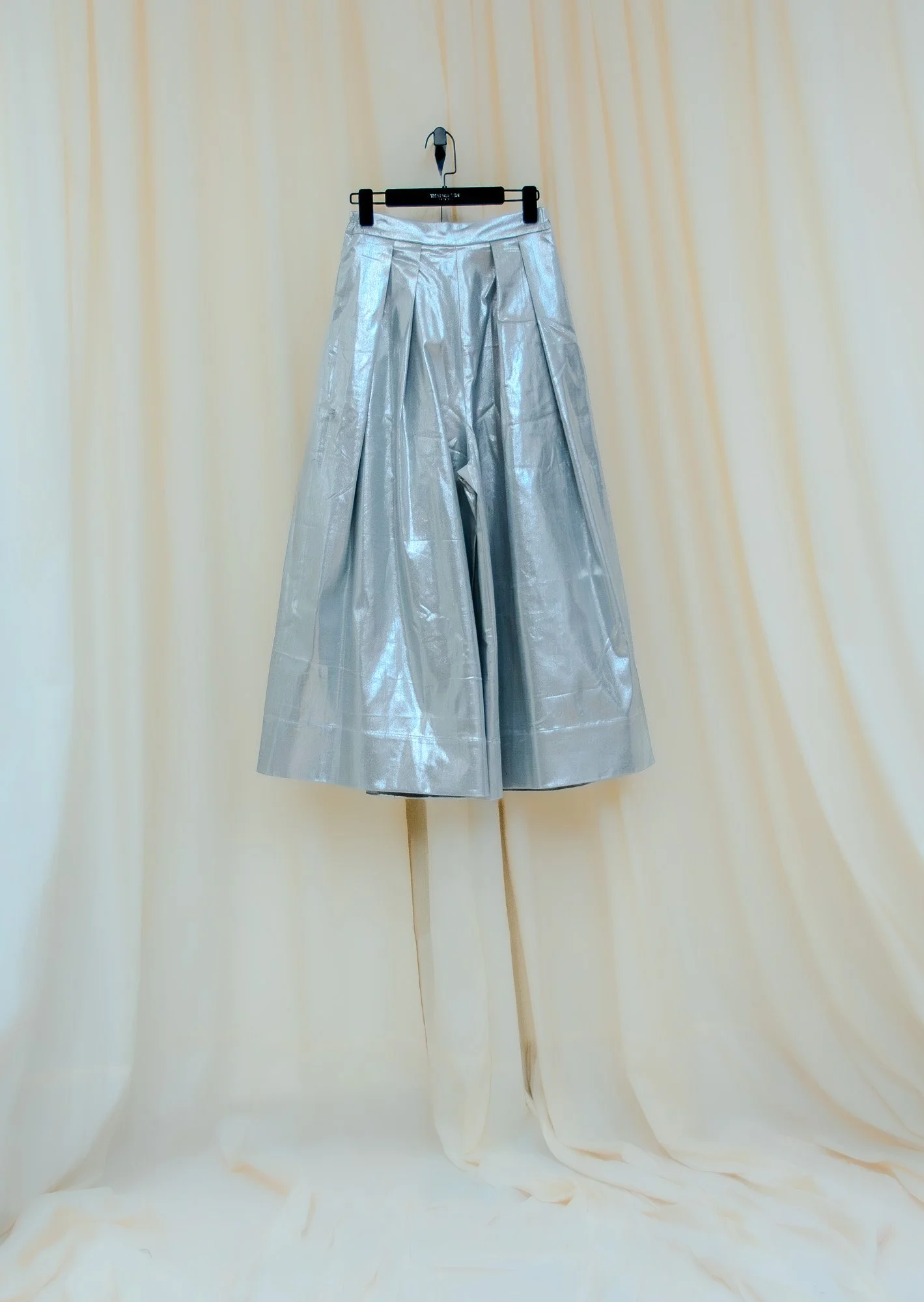 Non-gendered - Quần Ống Rộng - Wide Leg Pants - Metallic Silver Denim