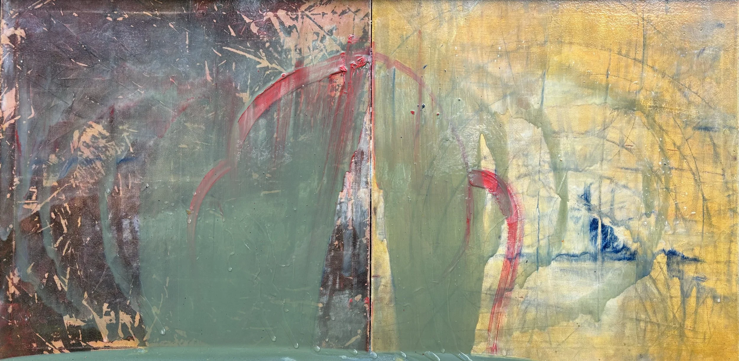 Shadow's Peak | 2024 | approx 31 x 60 inches | oil, resin, canvas