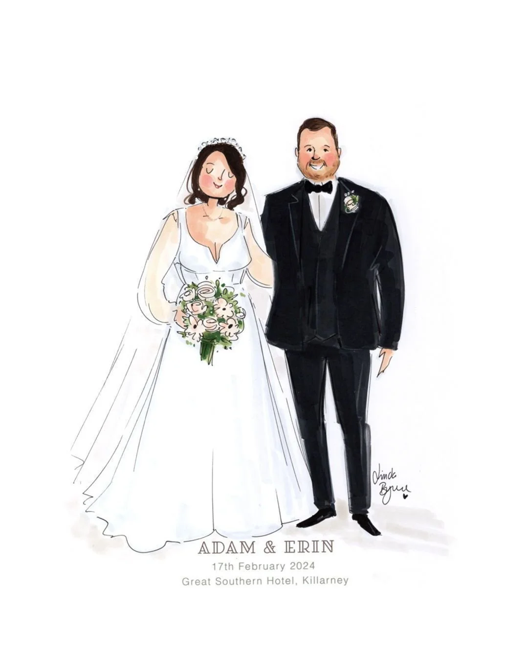 This one had to make the grid 😍 Erin &amp; Adam 

✨ #LiveIllustration #WeddingArtist #TheWeddingIllustrator #GuestPortraits