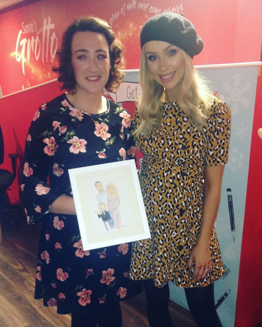 A festive throwback to 2018 🎄 I spent six weeks as an in-house illustrator at @Arnotts, capturing clients and their families in live portraits. My gift range&mdash;notebooks, cards, and prints- was there too. Such a magical experience, and I still m