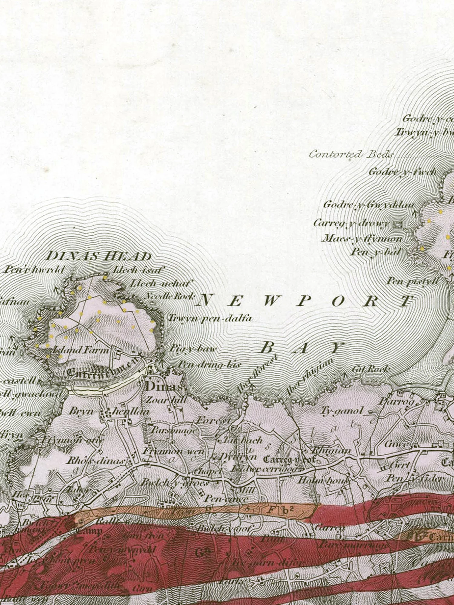 Detail taken from a Geological Map of pembrokeshire from 1844