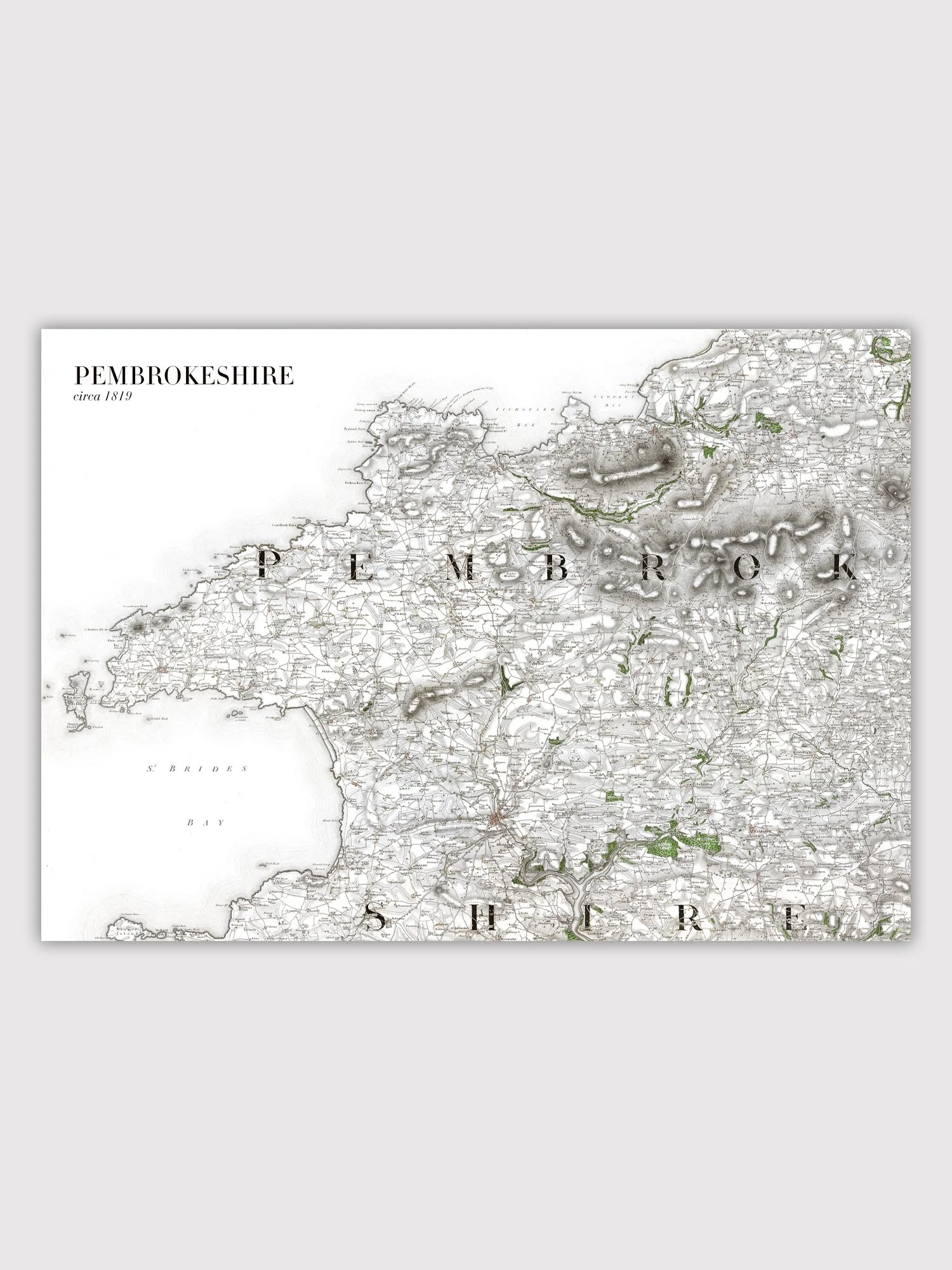 1819 OS map of Pembrokeshire whole print.