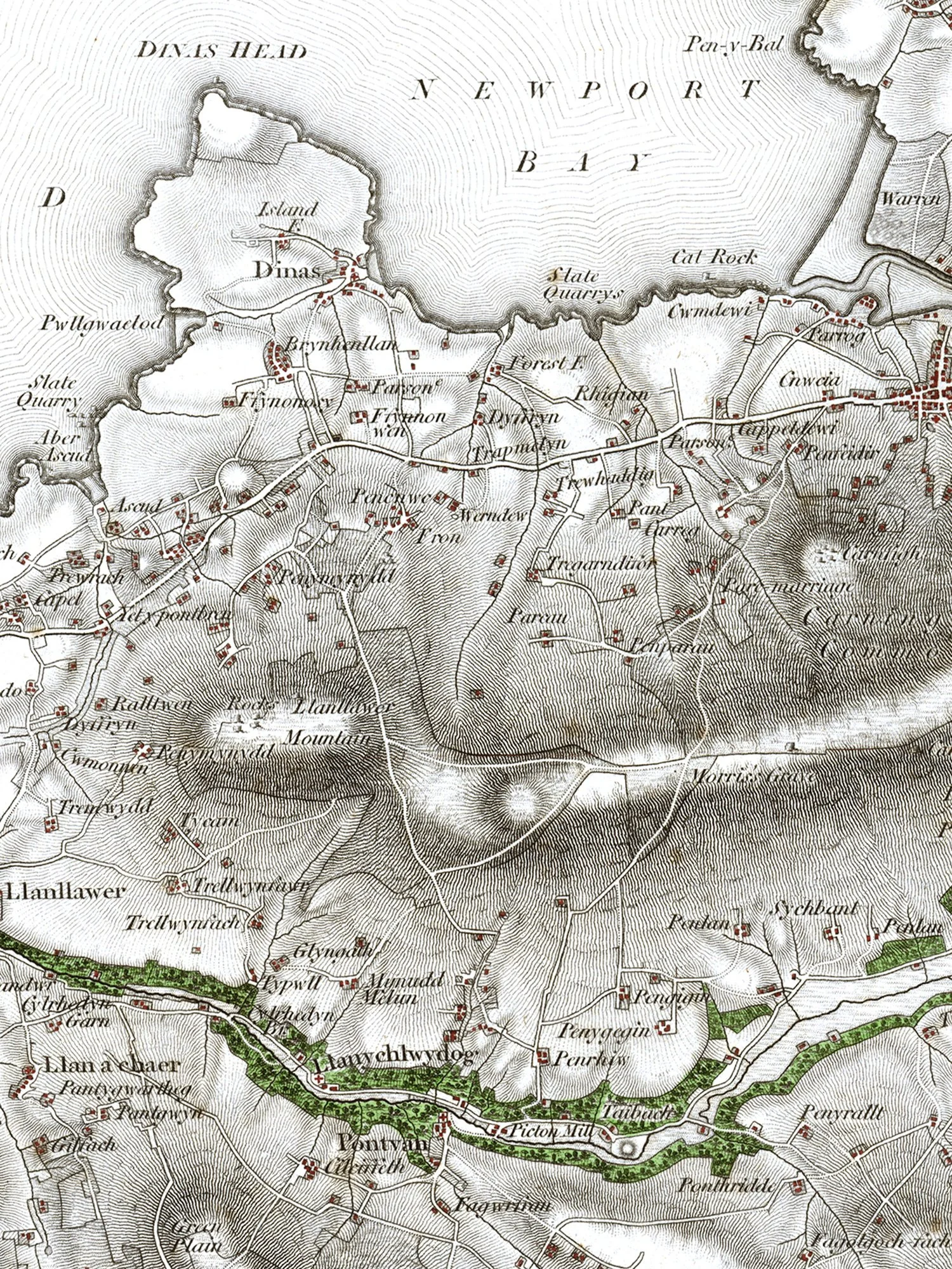 1819 OS map of Pembrokeshire detail.