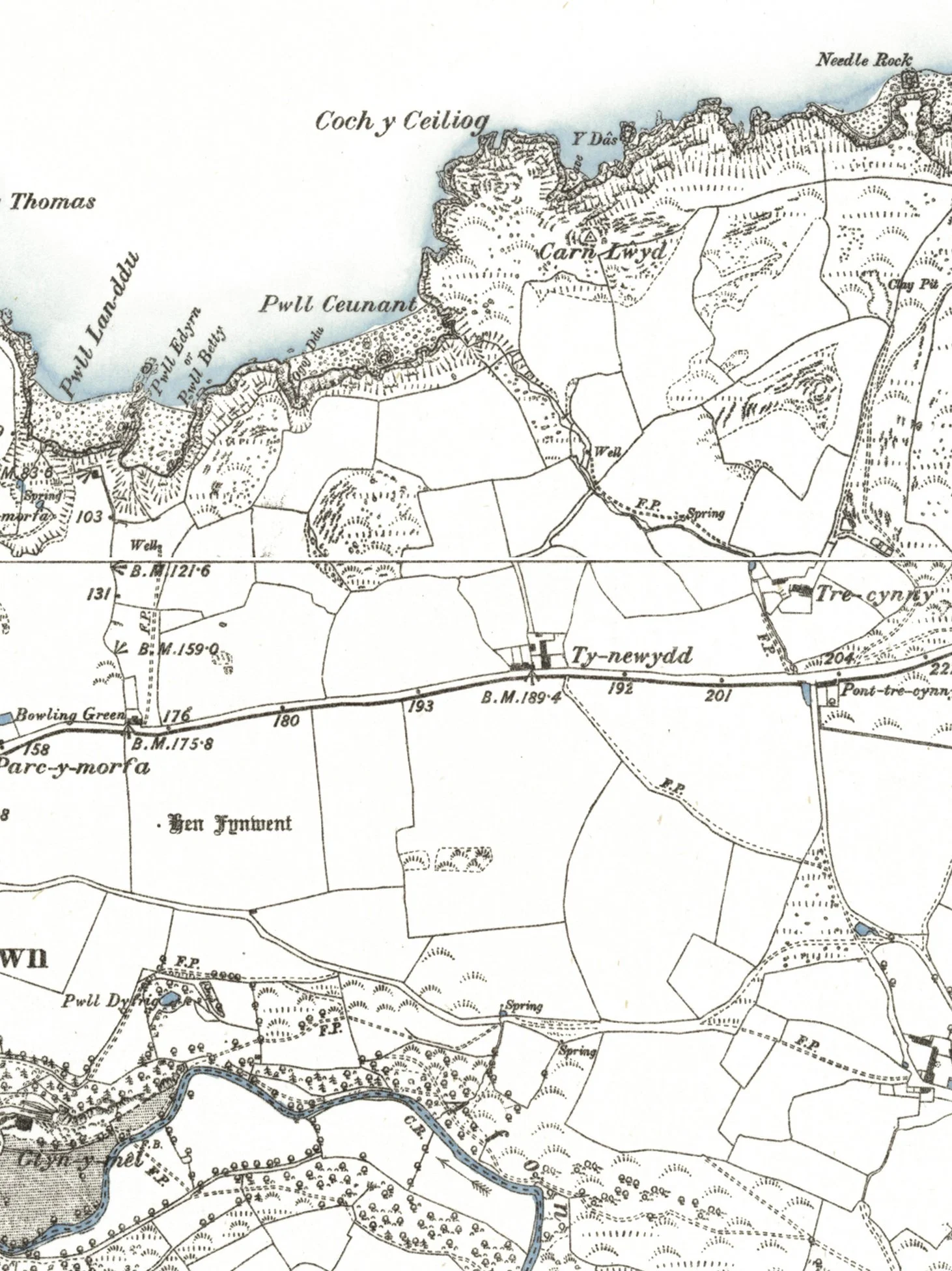 Detail from the Fishguard Bay vintage map