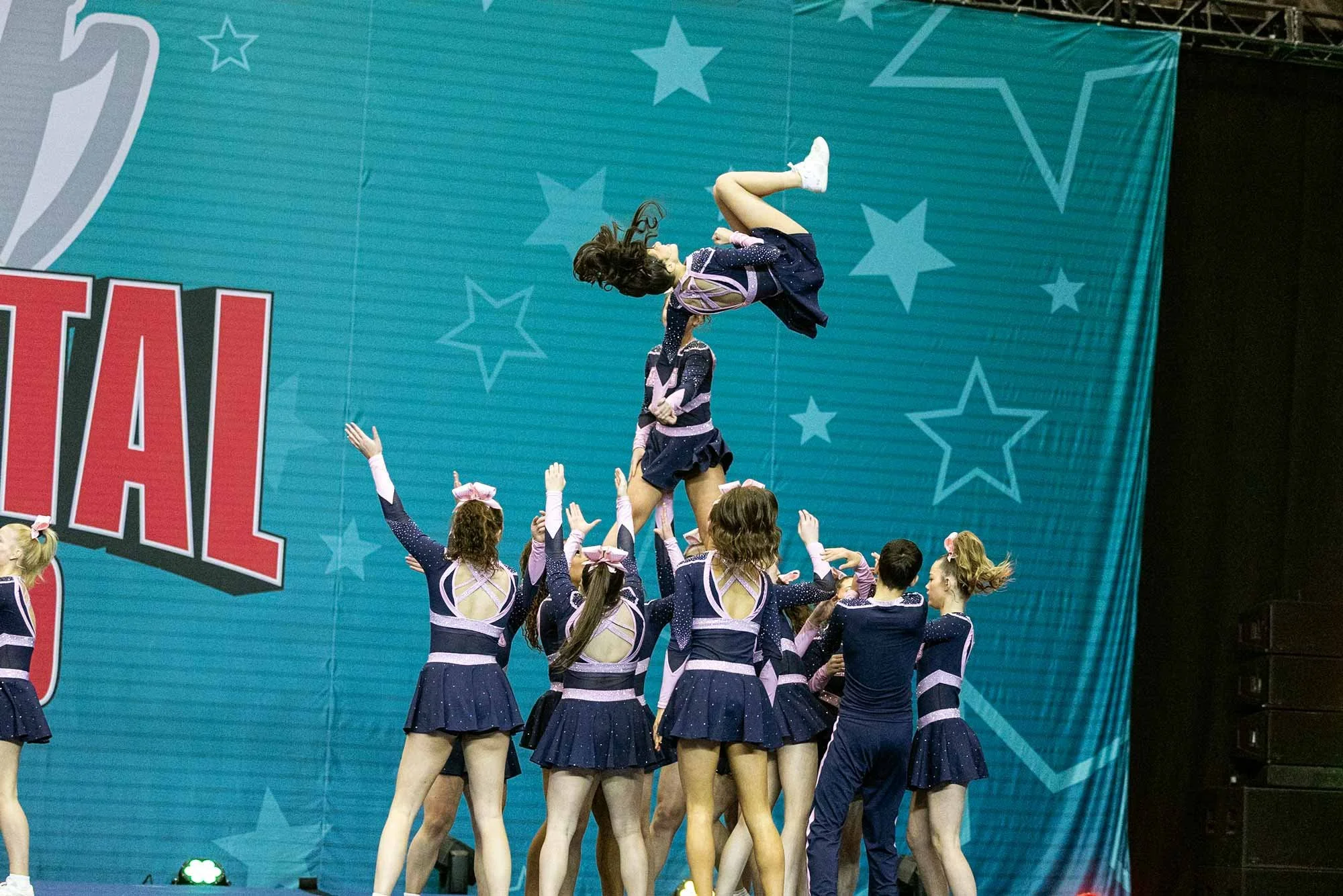 Cheerleader flipping
