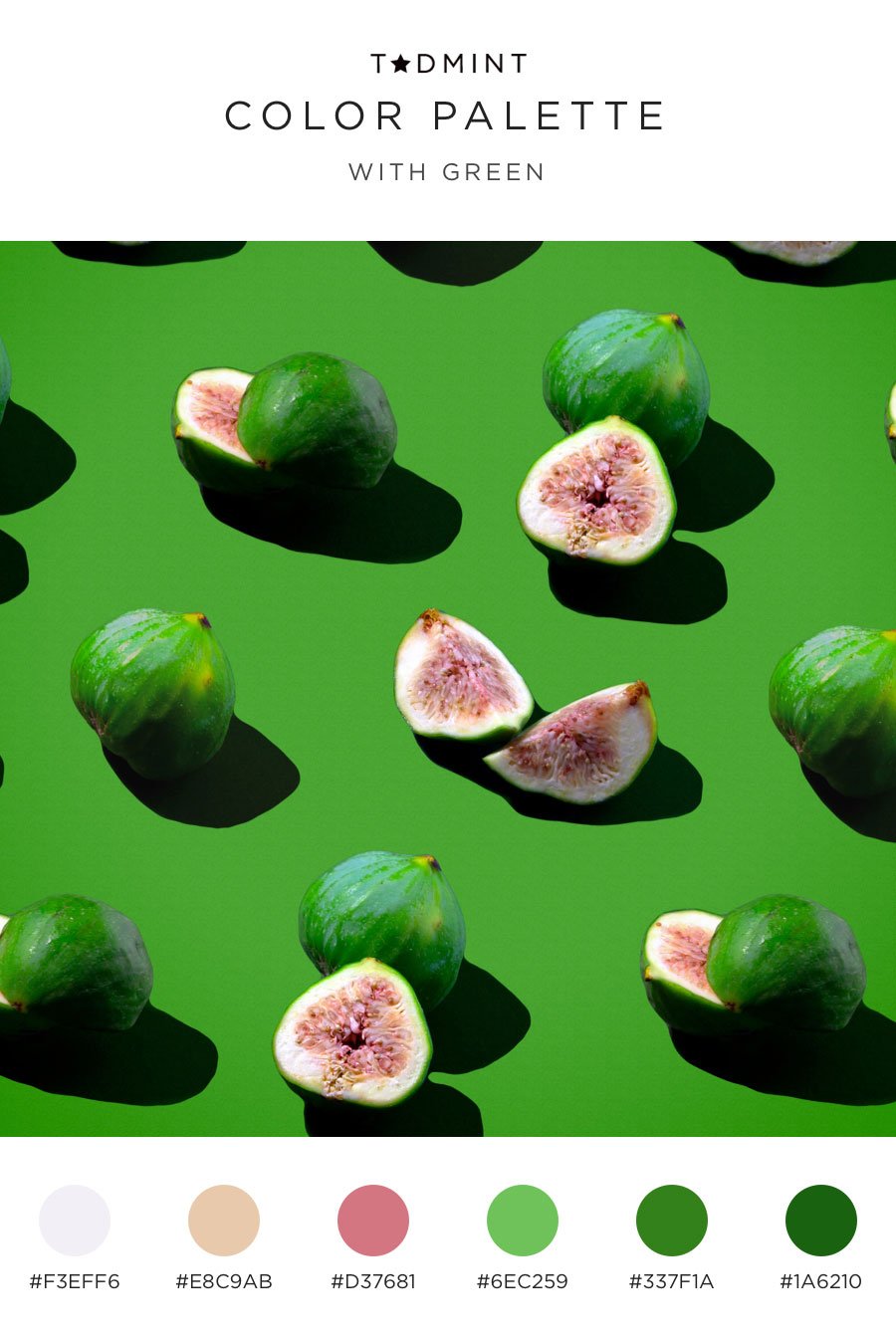 color palettes with green inspired by figs