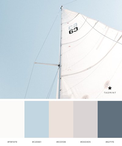 pastel colors inspired by a sailboat