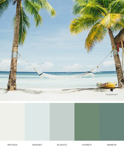 pastel colors inspired by the beach
