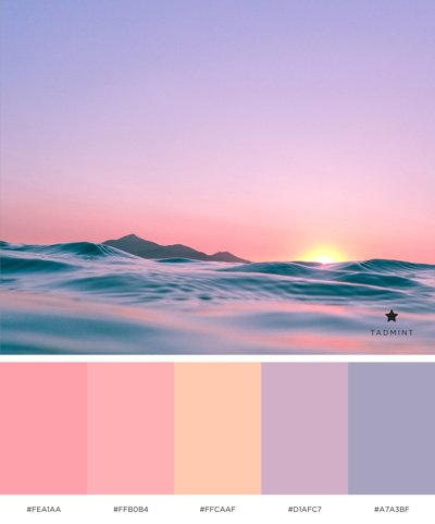 pastel colors inspired by a sunset