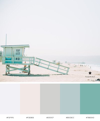 pastel colors inspired by the beach