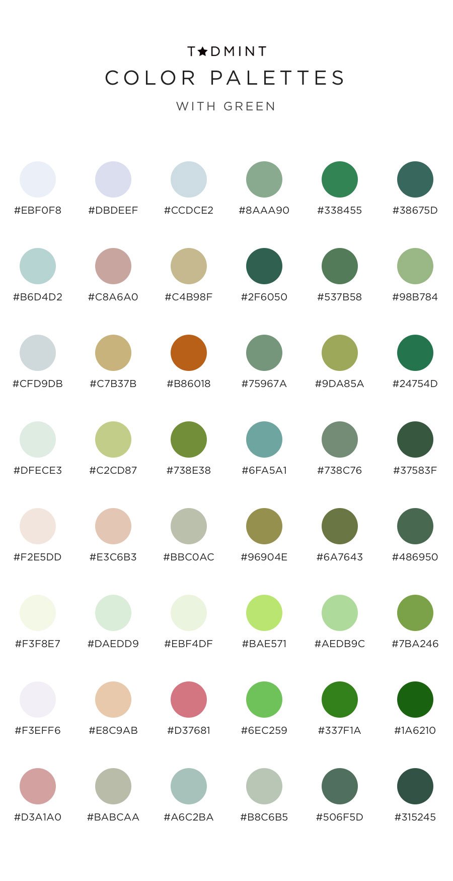 35+ Best Green Color Palettes with Names and Hex Codes – CreativeBooster