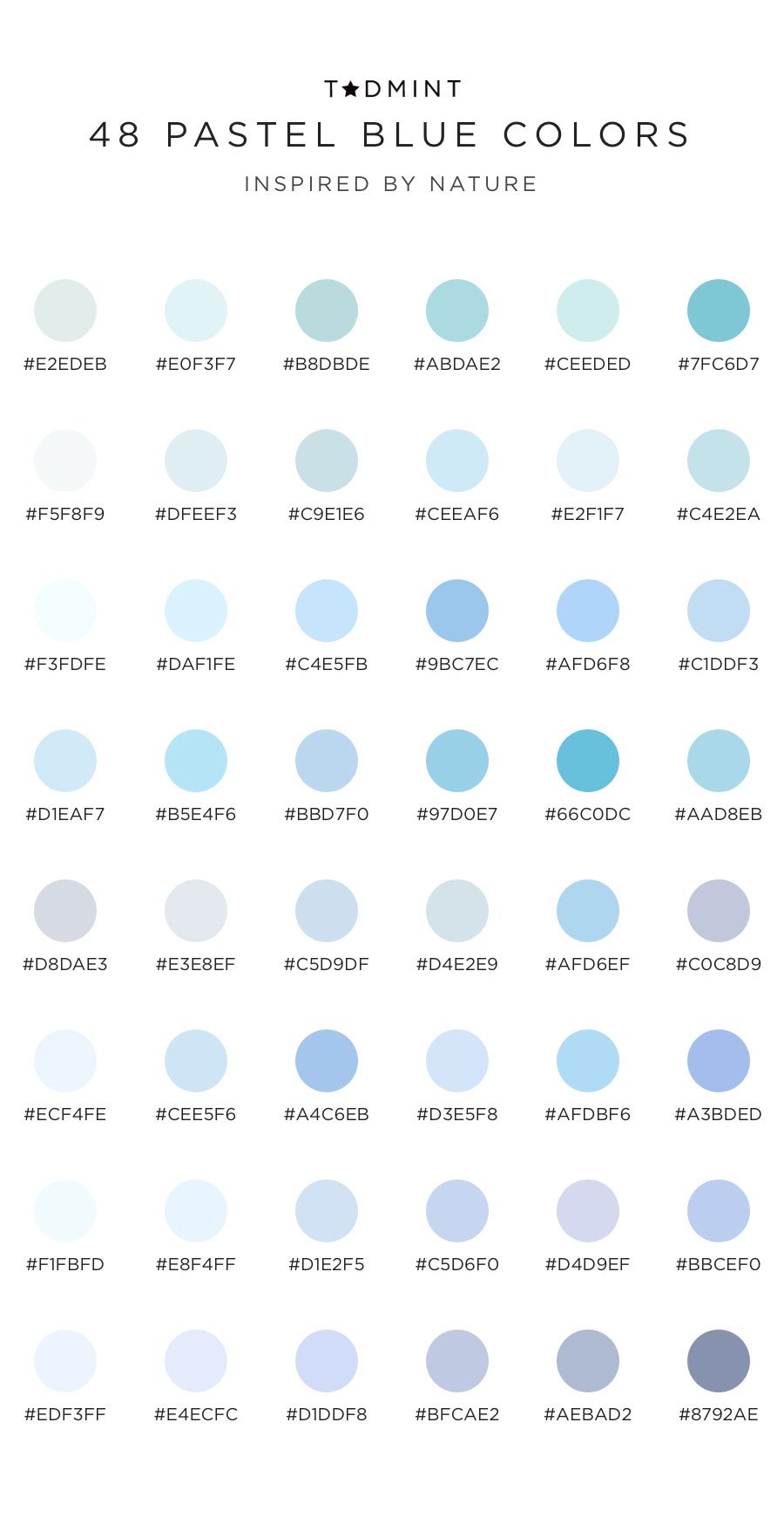 Pastel Blue Color Palette Inspiration with Hex Codes — Design Resources and  Merchandise for Creatives | TADMINT