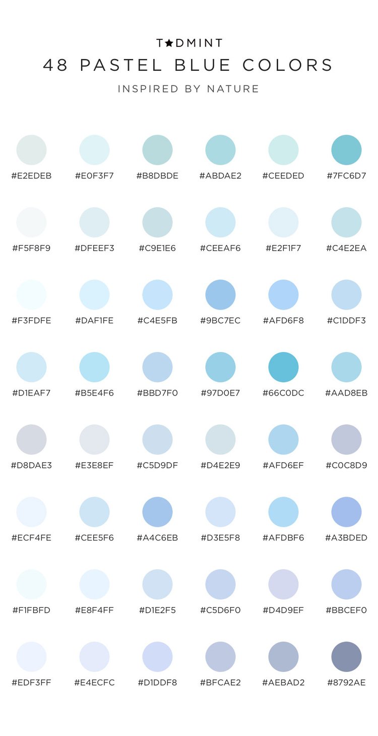 underjordisk chance tack Pastel Blue Color Palette Inspiration with Hex Codes — Design Resources and  Merchandise for Creatives | TADMINT