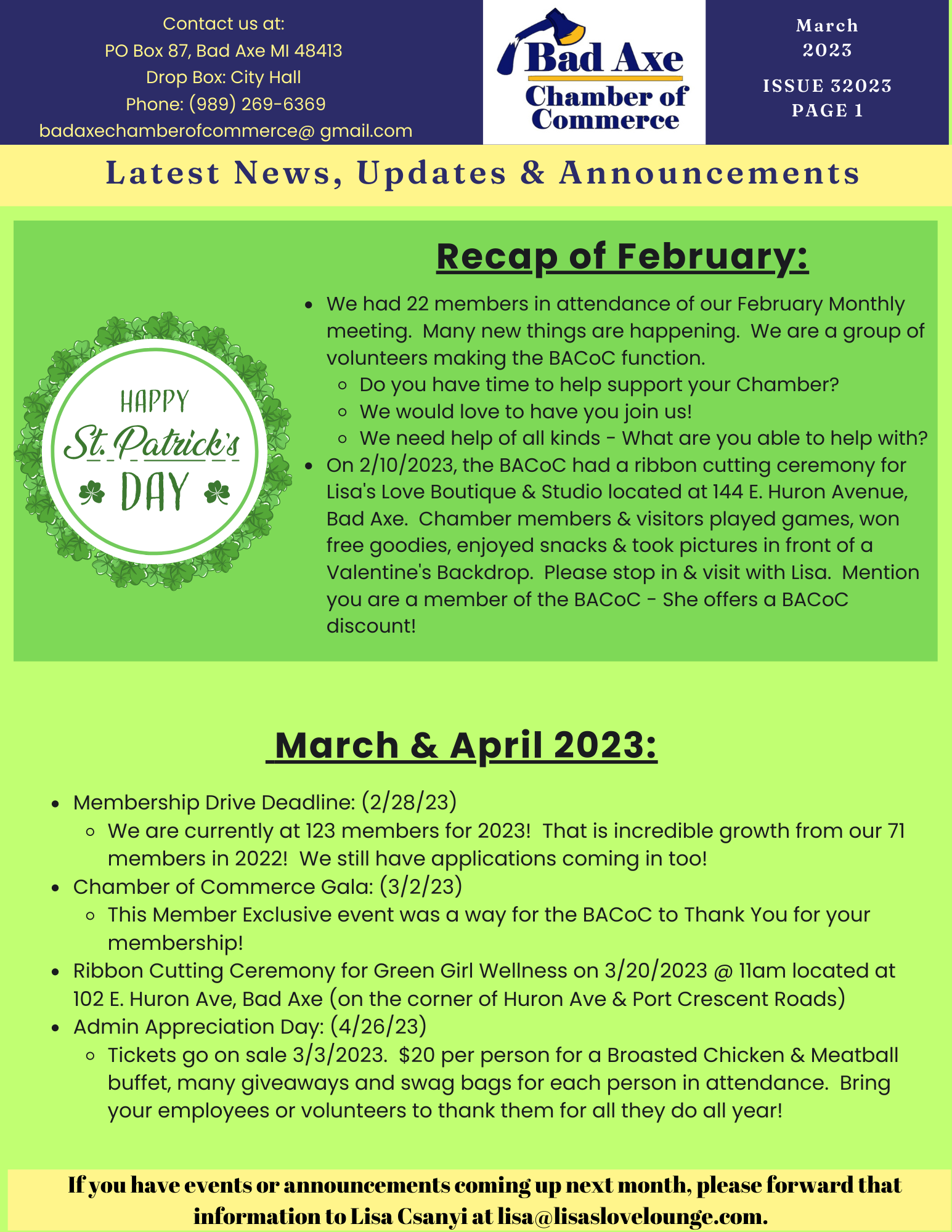 About — Bad Axe Chamber of Commerce