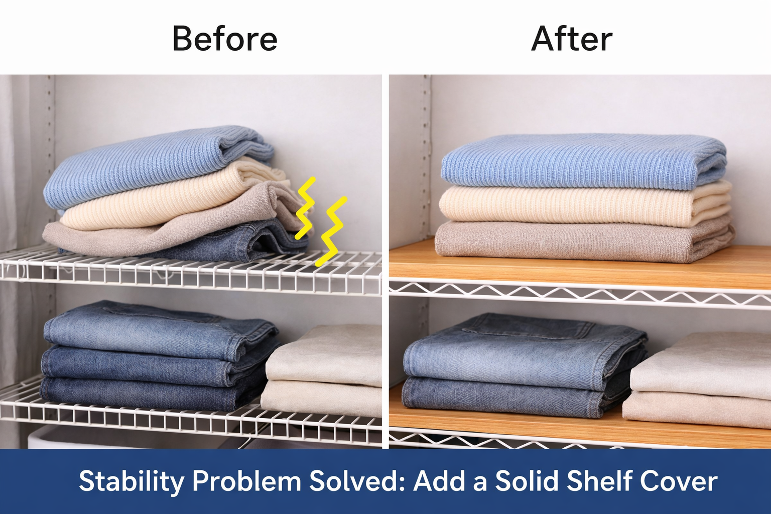 How to Keep Clothes From Getting Lines From Wire Shelves