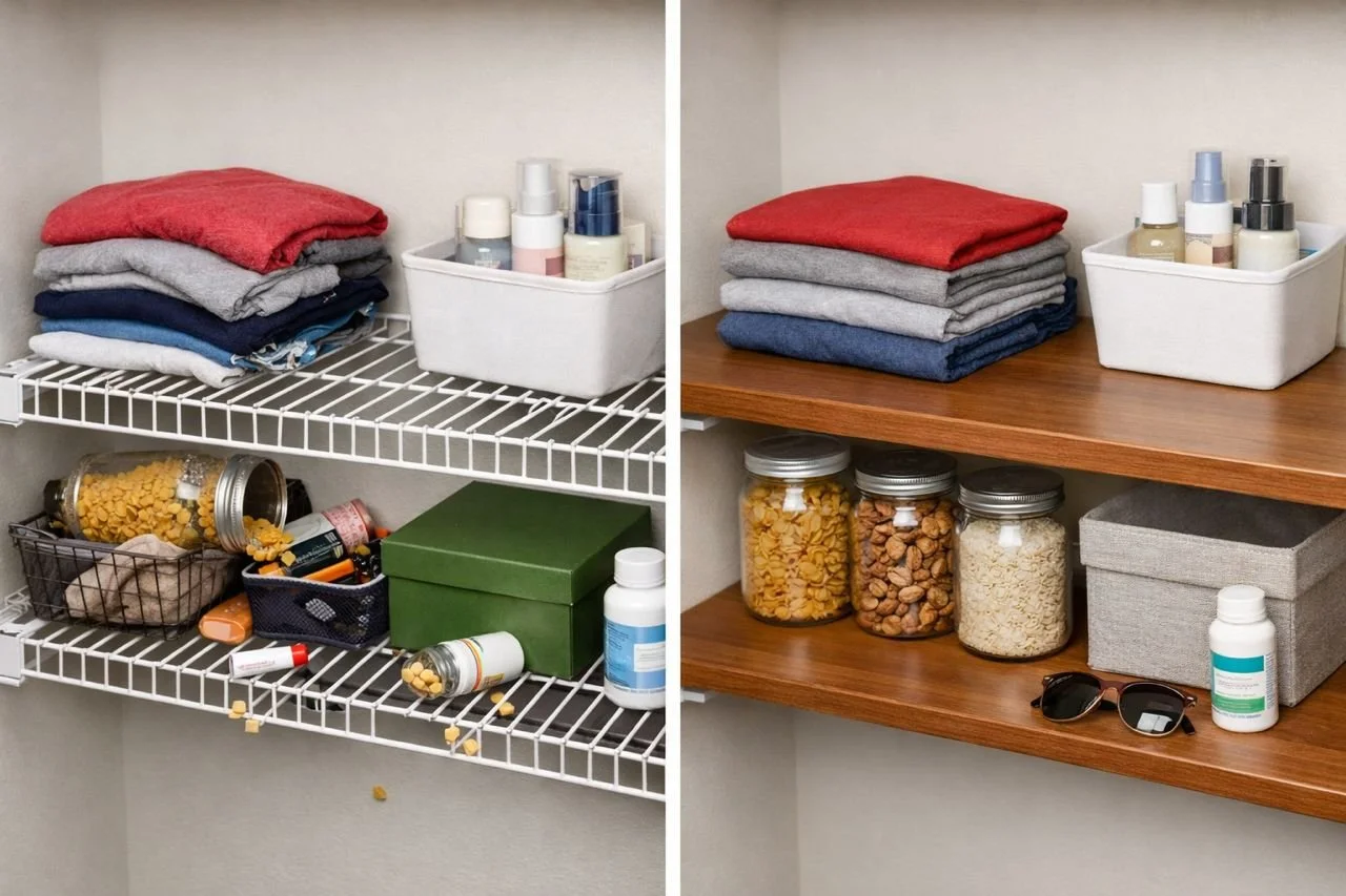 How to Stop Items From Falling Through Wire Shelves