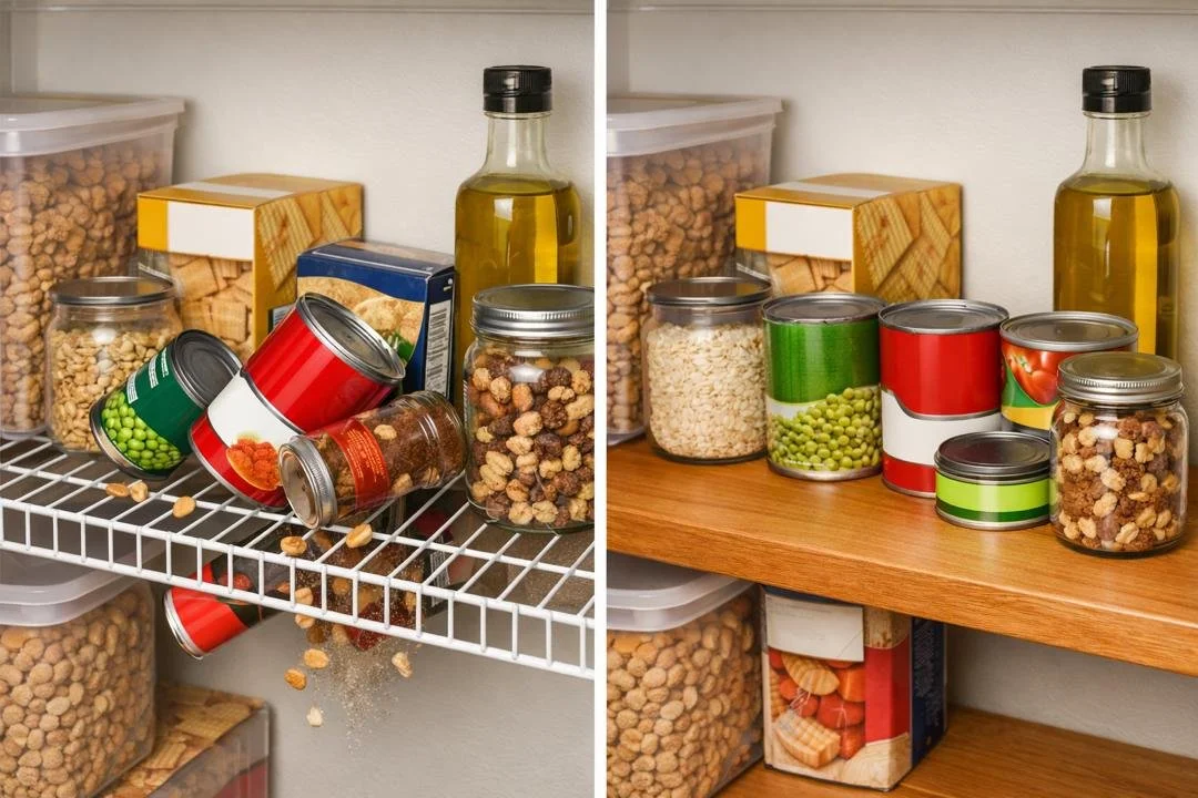How to Stop Pantry Items From Tipping Over on Wire Shelves