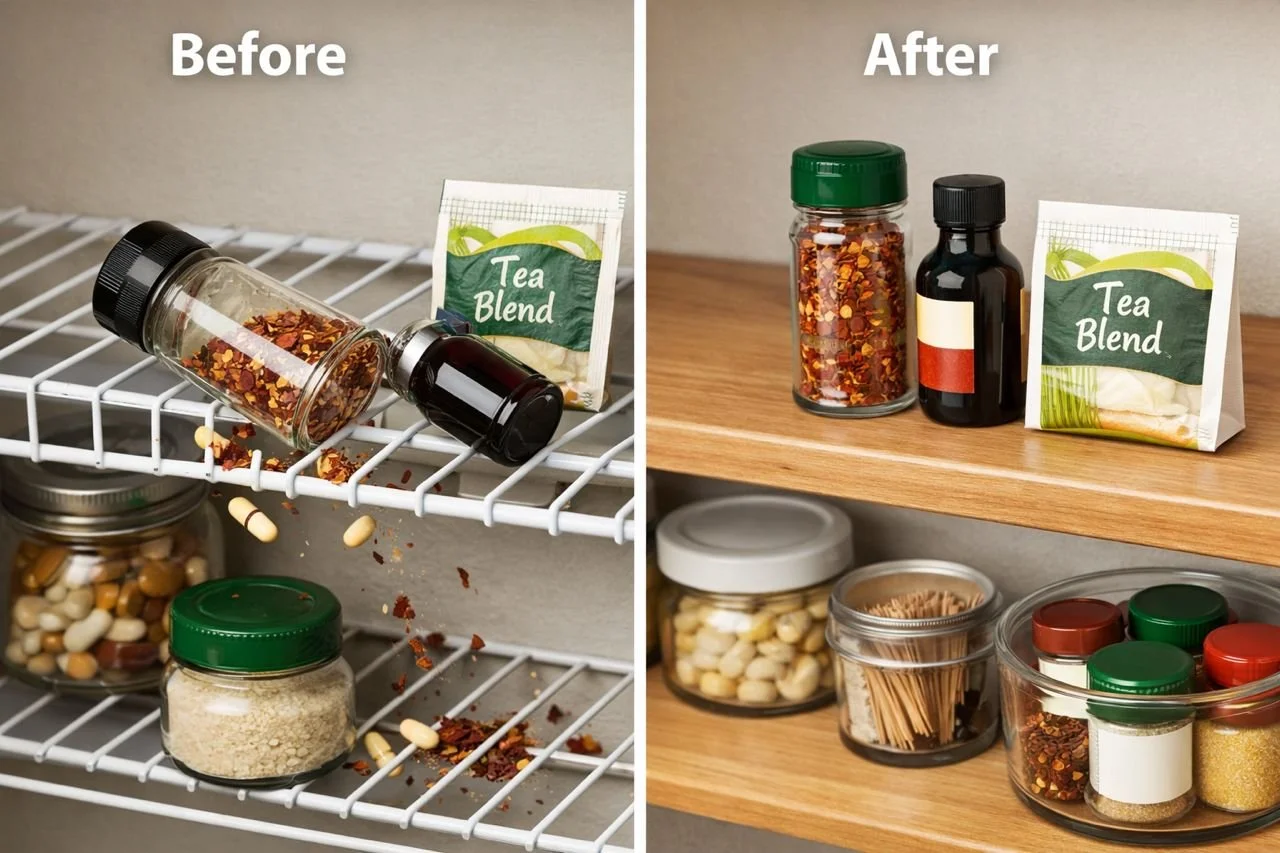 How to Stop Pantry Items From Tipping Over on Wire Shelves