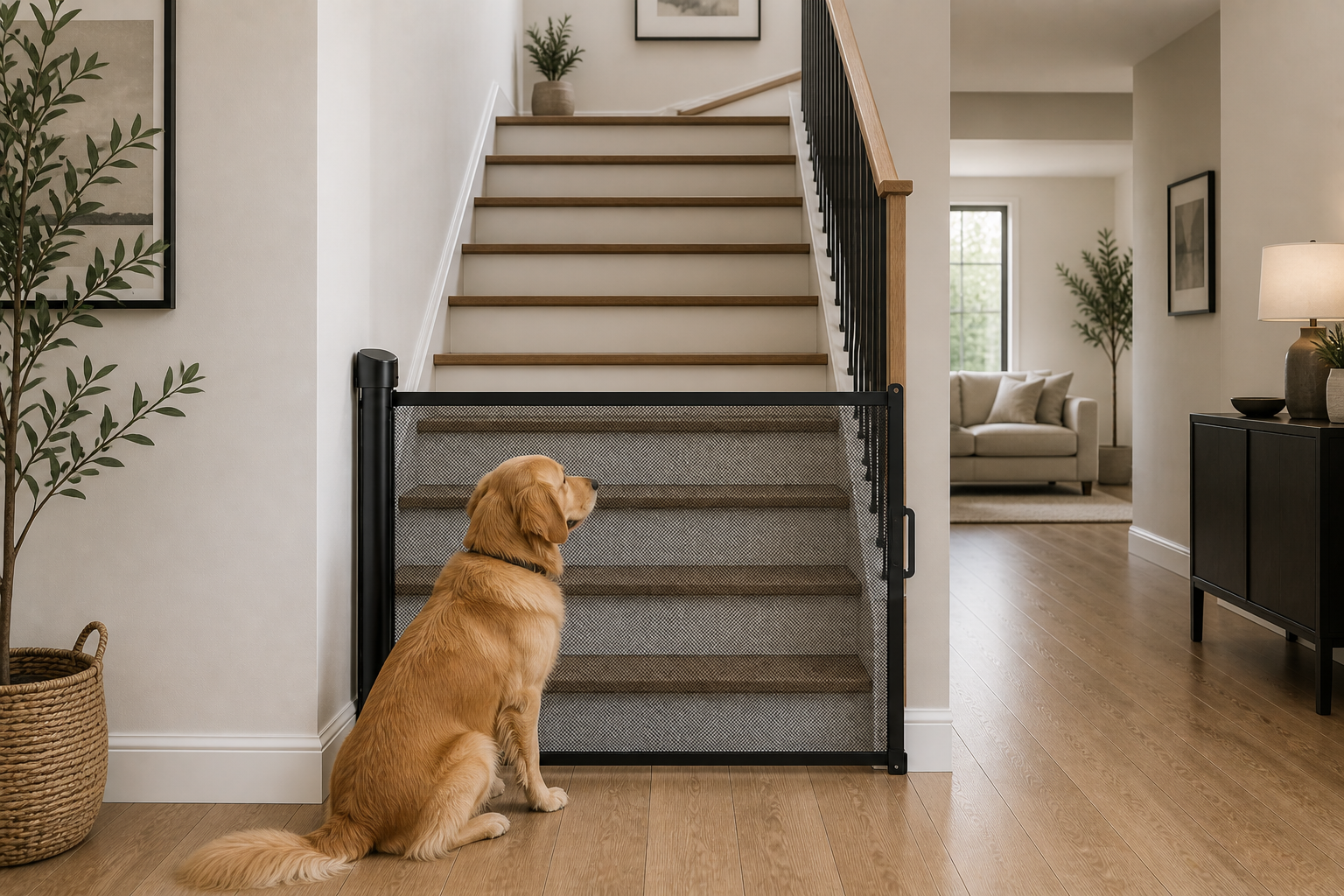 How to Keep Dogs Off Stairs Without an Ugly Gate