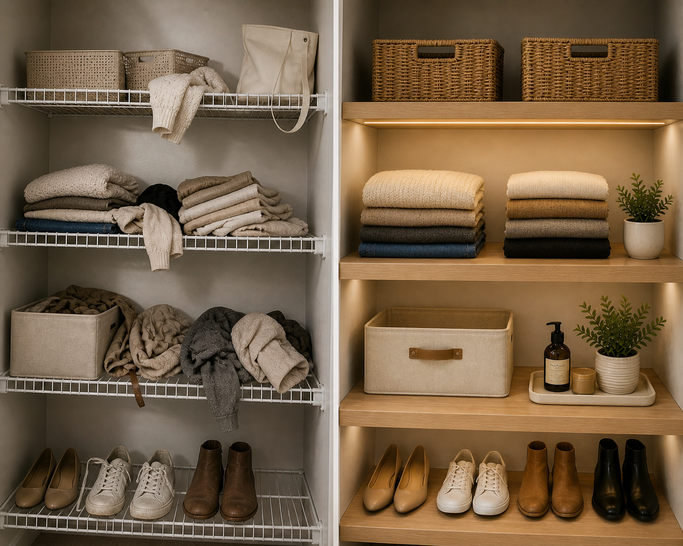 How to Make Wire Closet Shelves Look High-End
