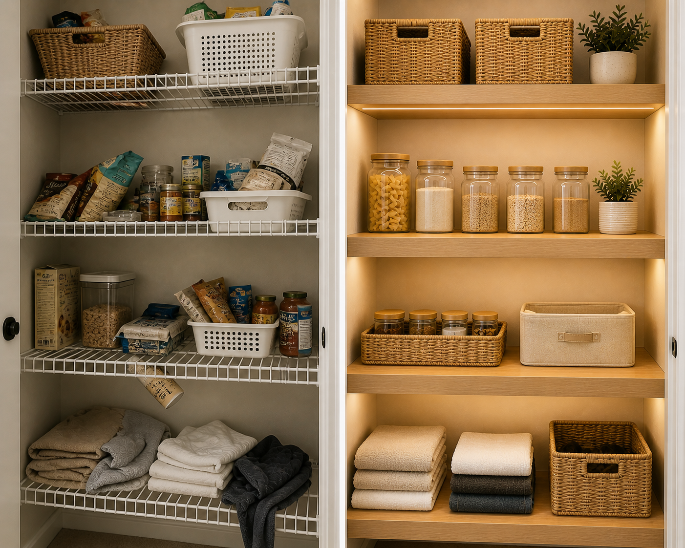 Easy Fix for Ugly Wire Shelving in Closets and Pantries