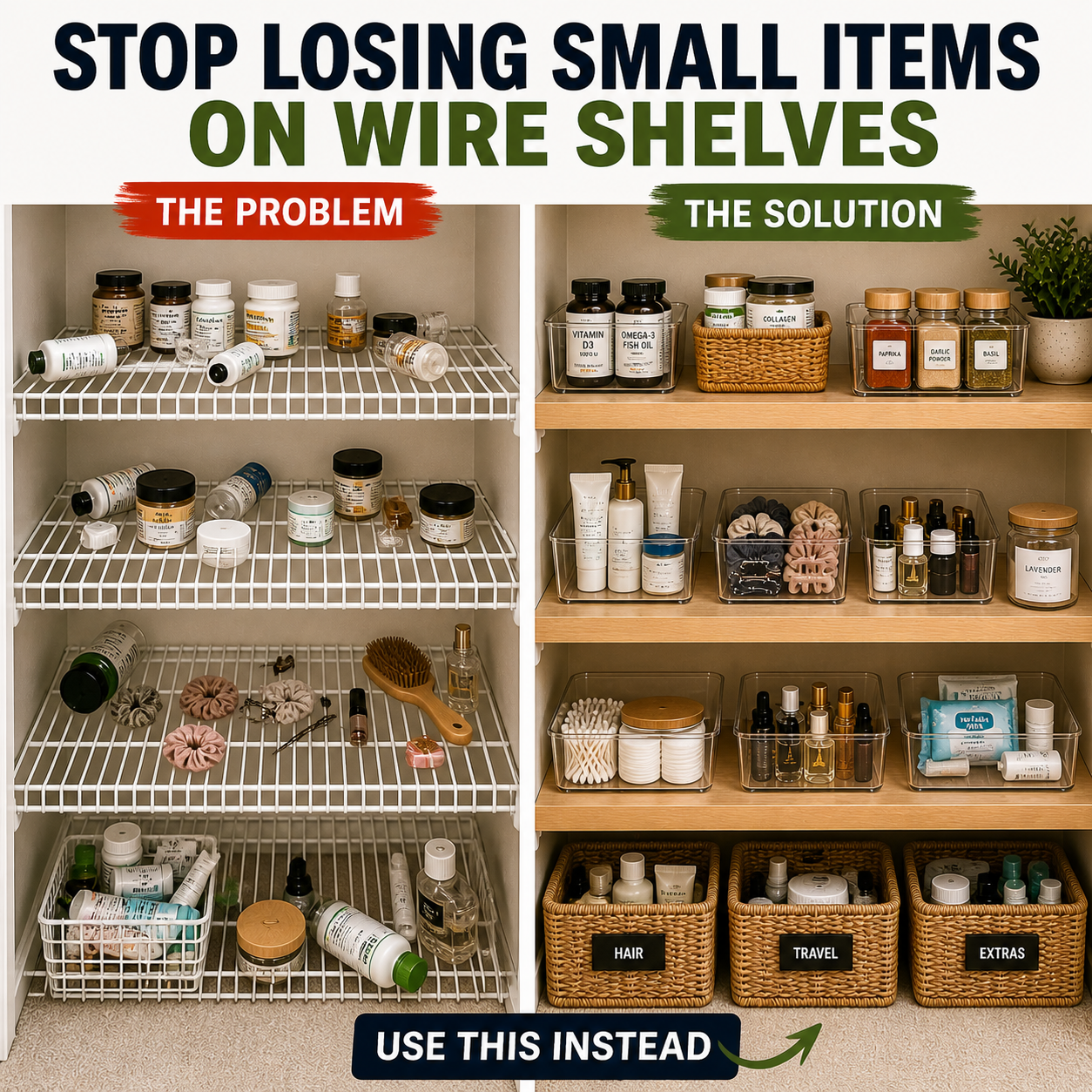 Best Way to Store Small Items on Wire Shelves
