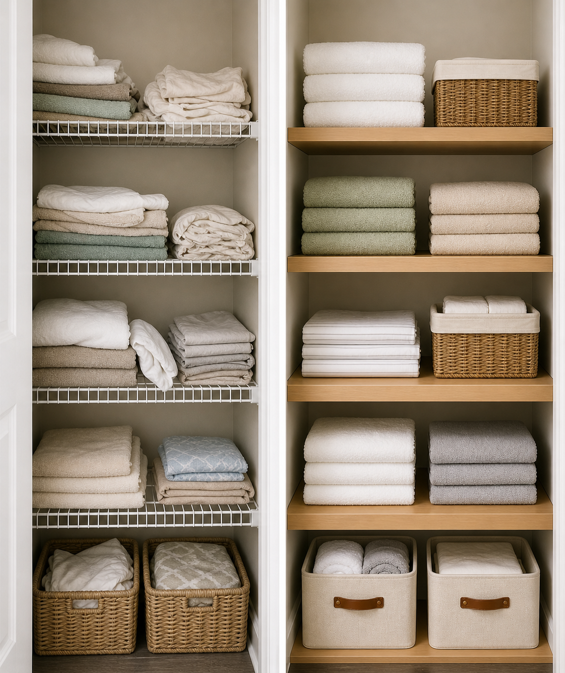 How to Organize a Linen Closet With Wire Shelves